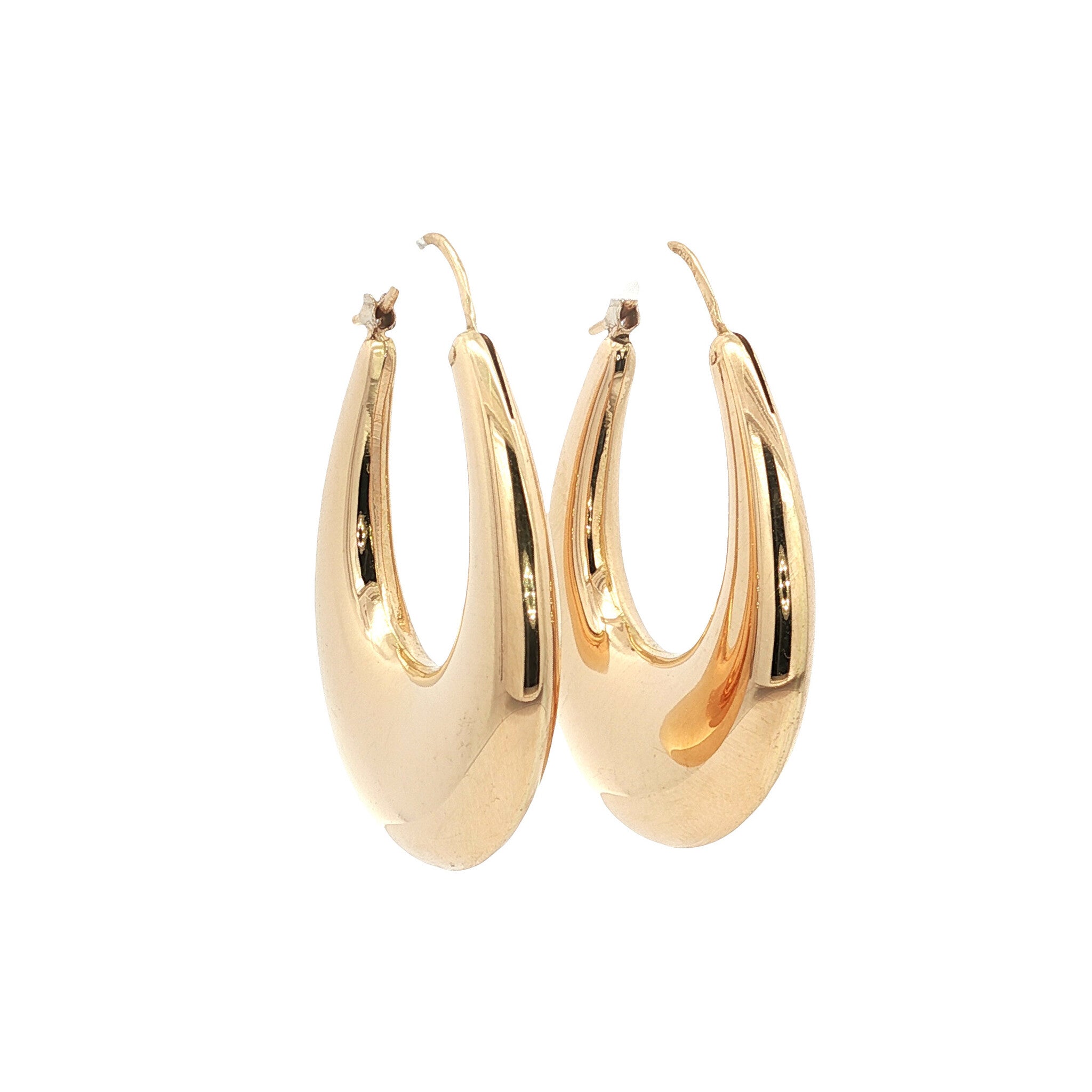 Gold vintage smooth earrings 18 kt