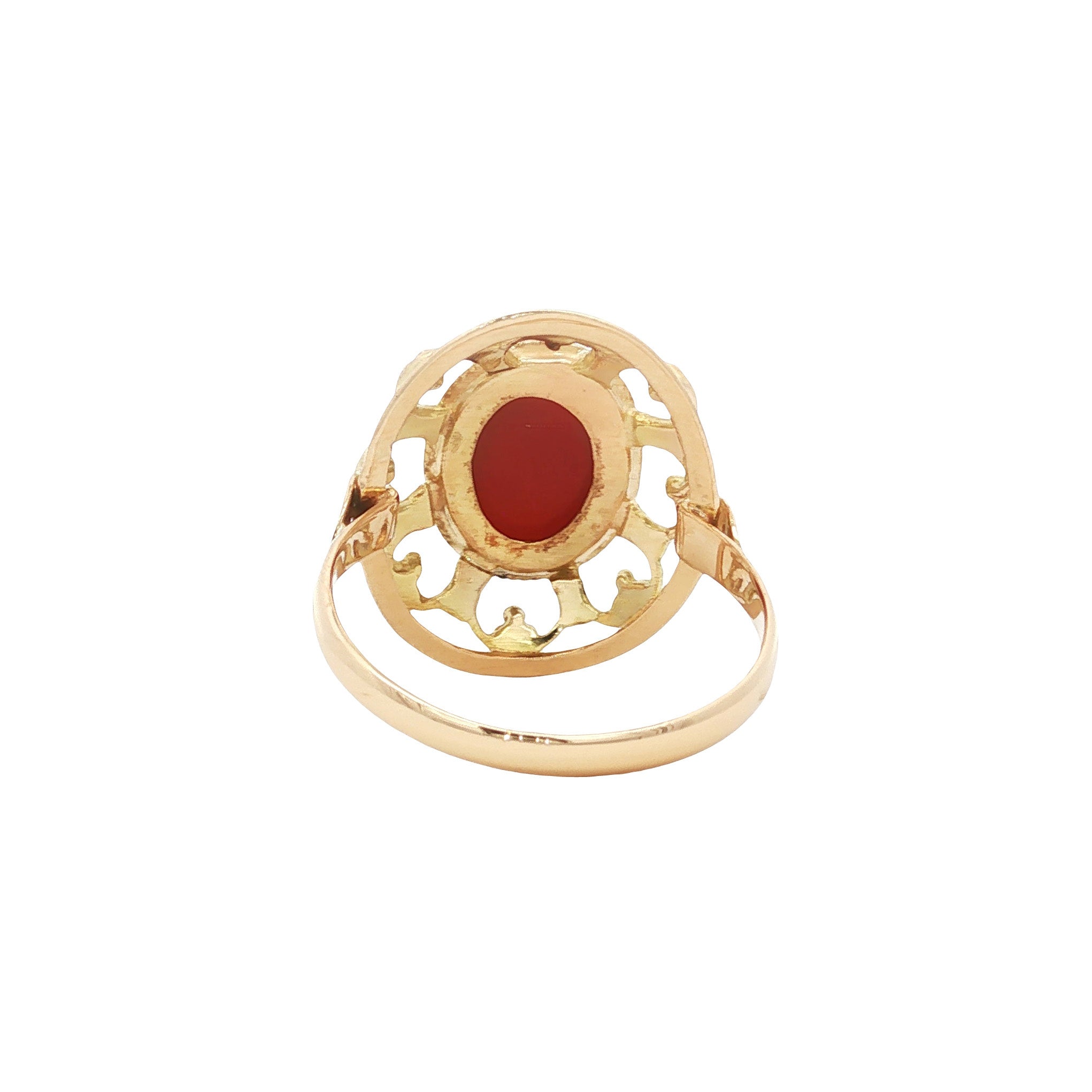 Gouden vintage ring met carneool 14 kt