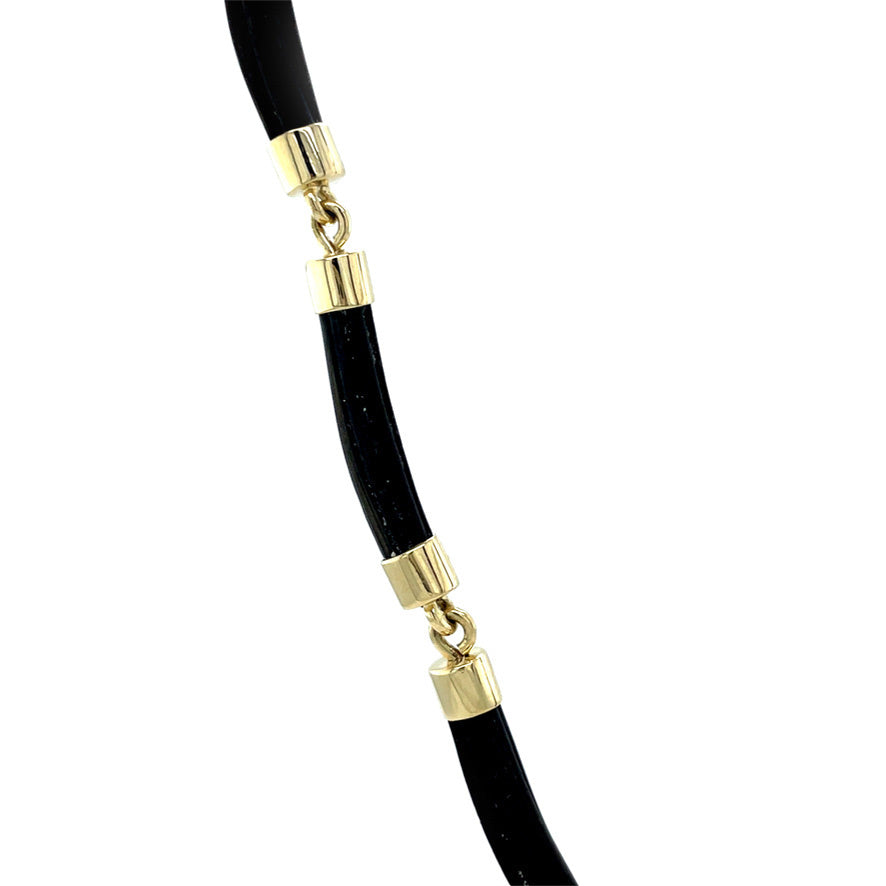 Gold vintage necklace with elephant hair 14 kt