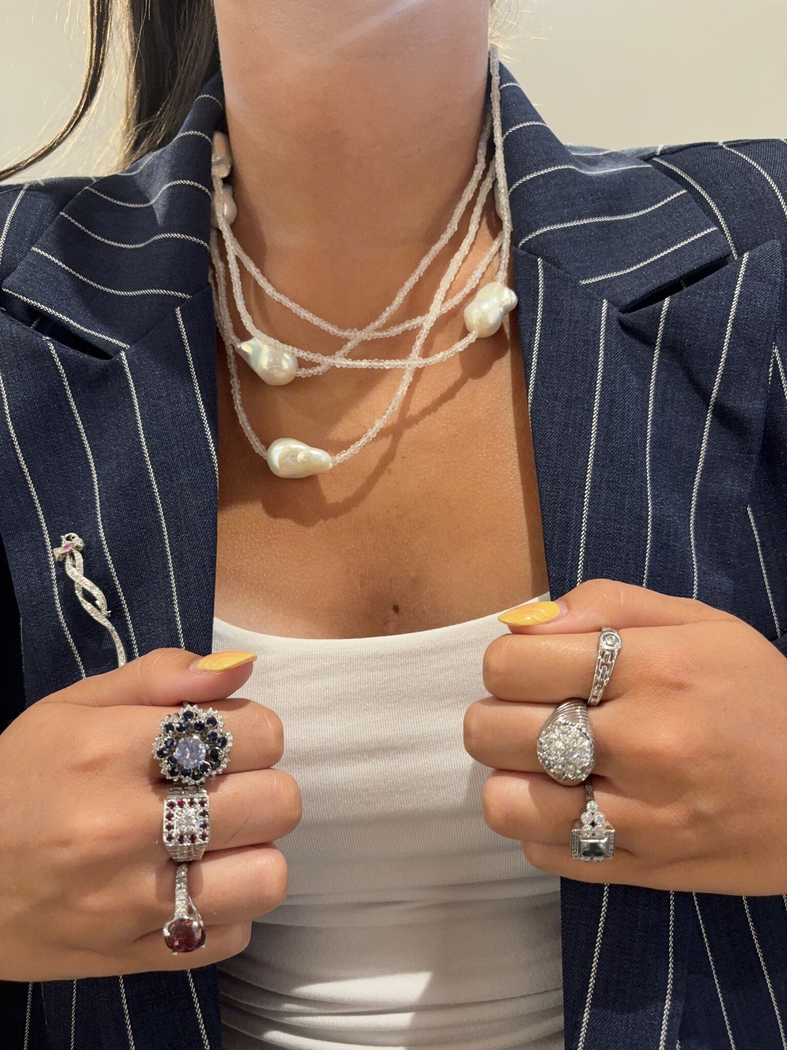 Schoeffel collier met maansteen en parel 18 krt/925