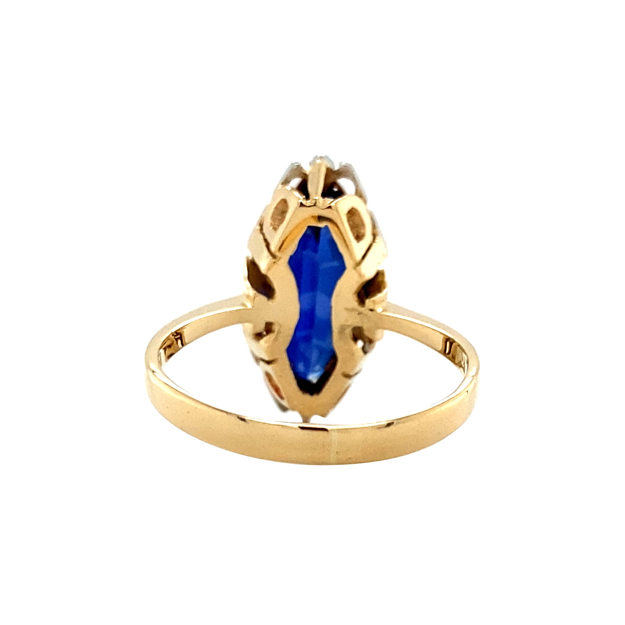 Gouden ring met saffier 18 krt