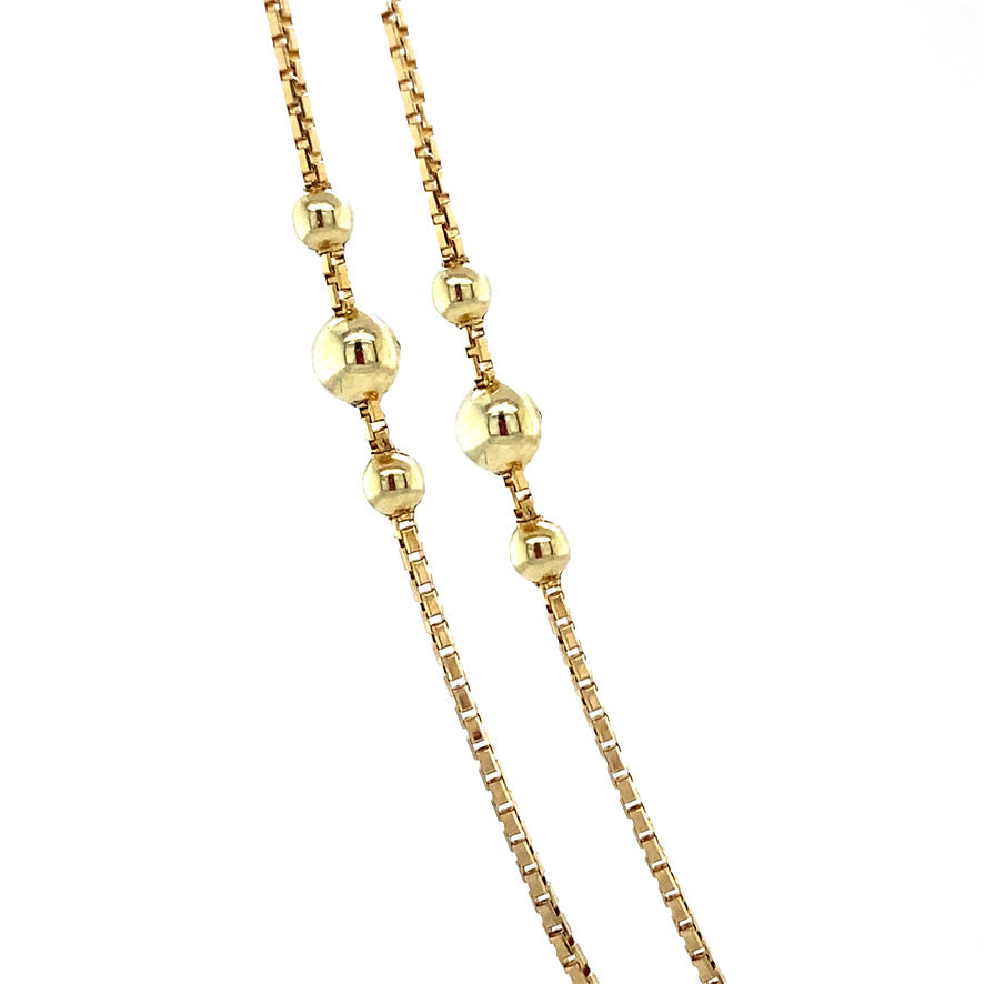 Gouden vintage venetiaan collier met bolletjes 14 krt