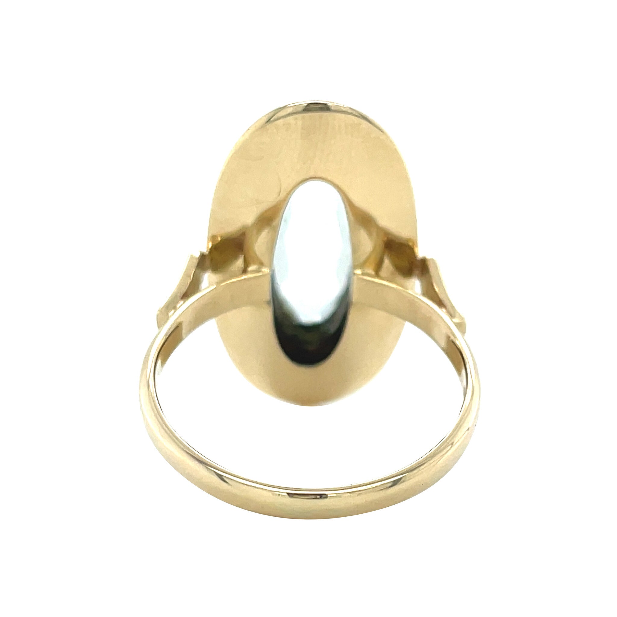 Gouden vintage ring met aquamarijn 14 kt