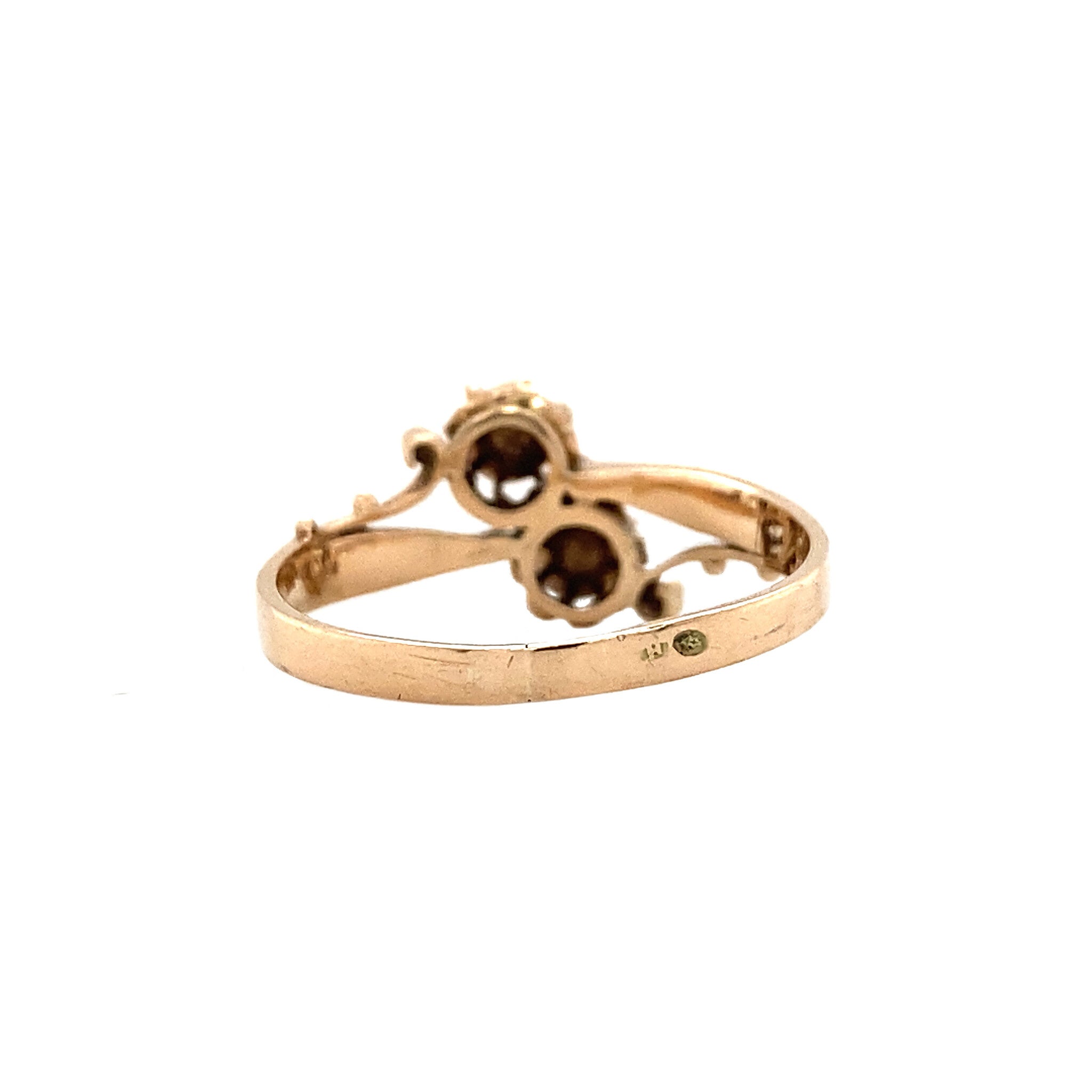 Roségouden ring met roosdiamant 14 krt