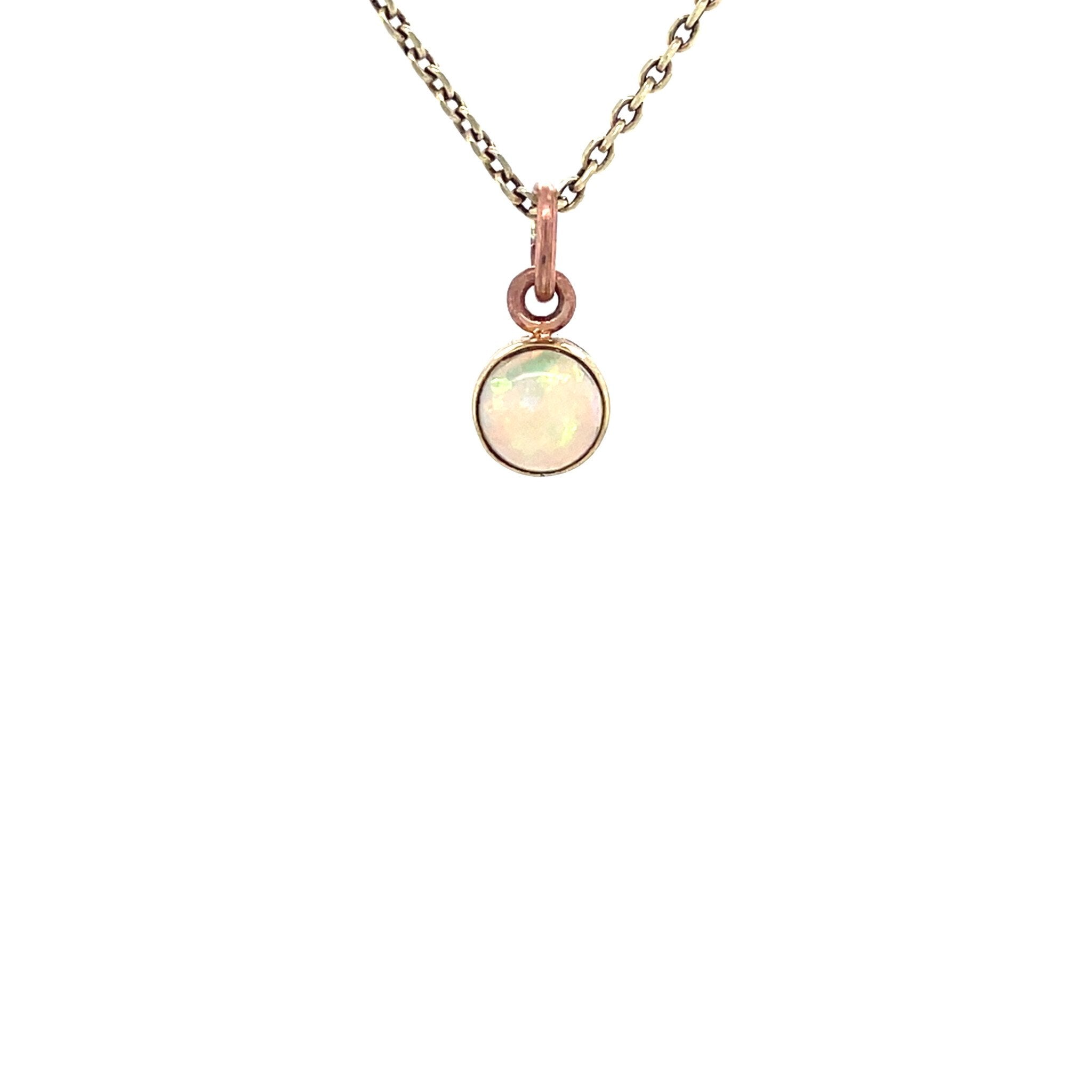 Roségouden vintage hanger met opaal 14 krt