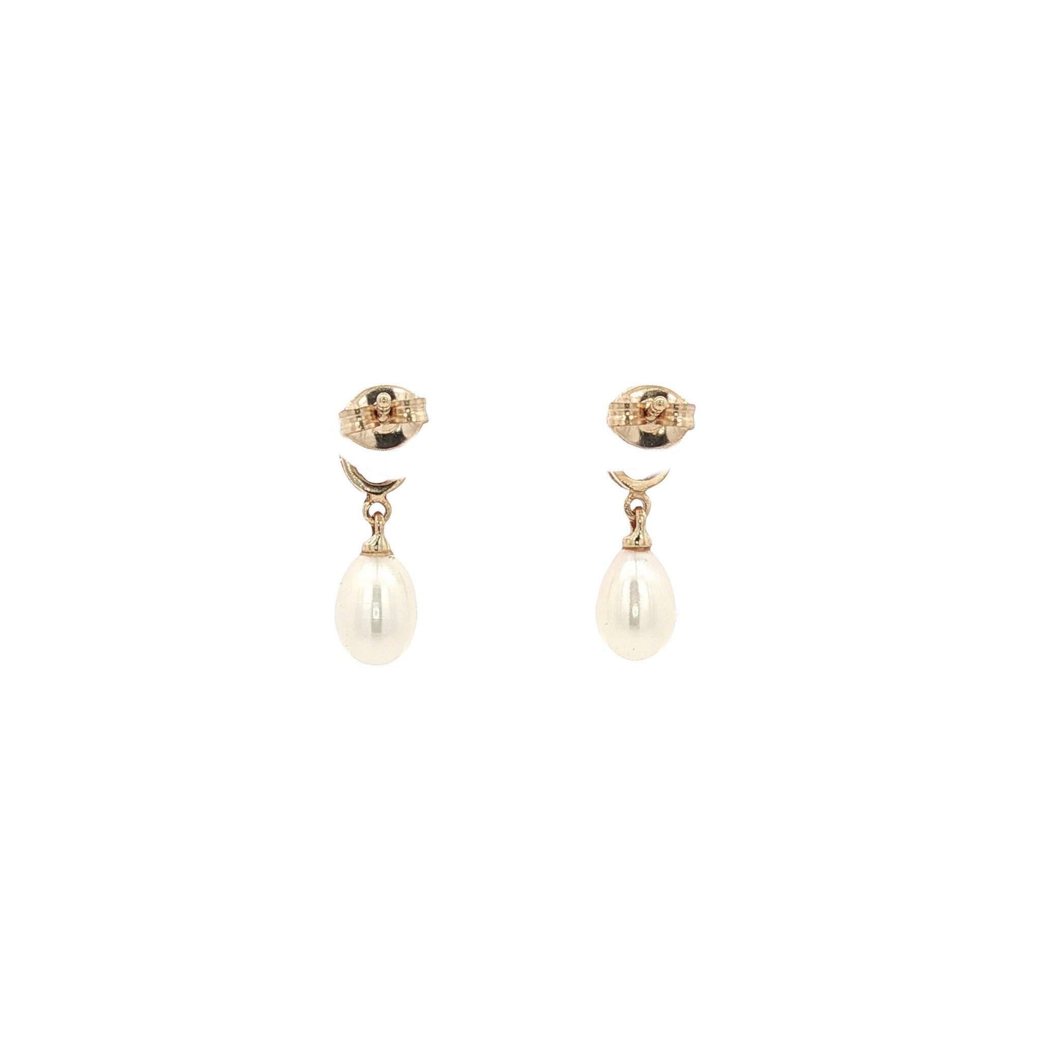 Gold earrings with topaz and pearl 14 kt