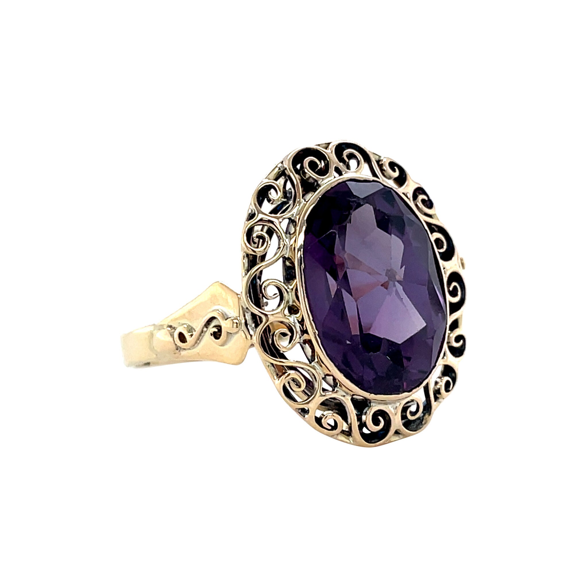 Vintage ring met saffier 12 krt
