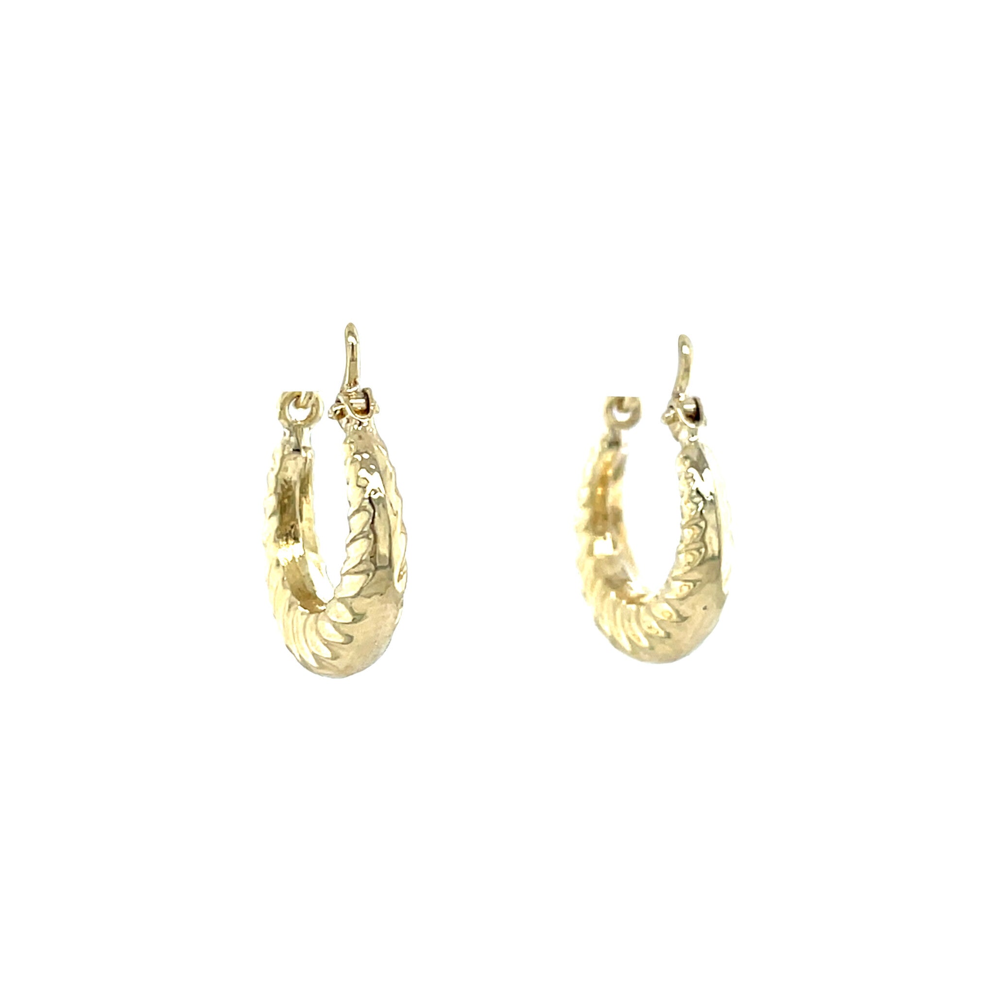 Gouden vintage fantasie oorringen 14 krt