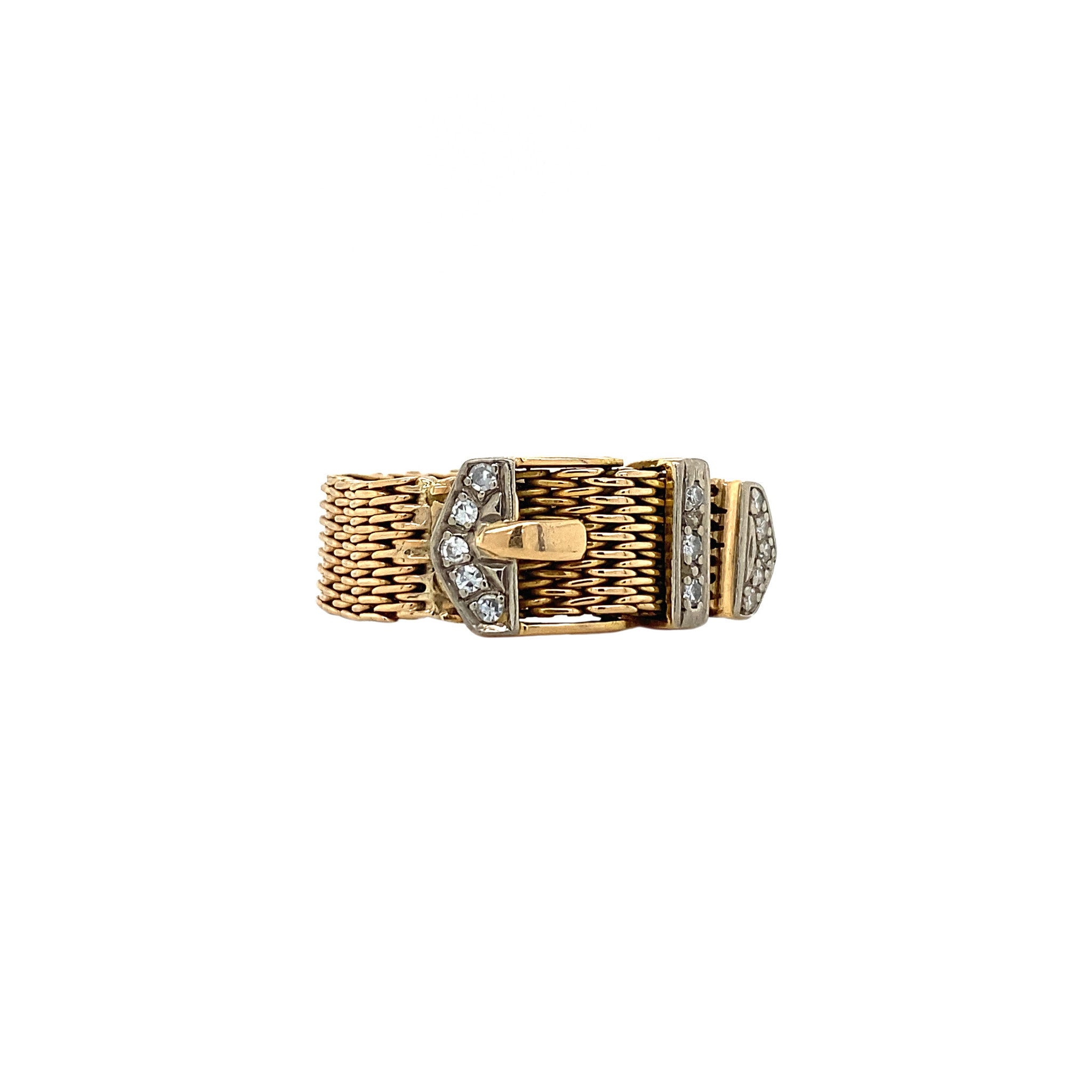 Gouden riem ring met diamant 18 krt