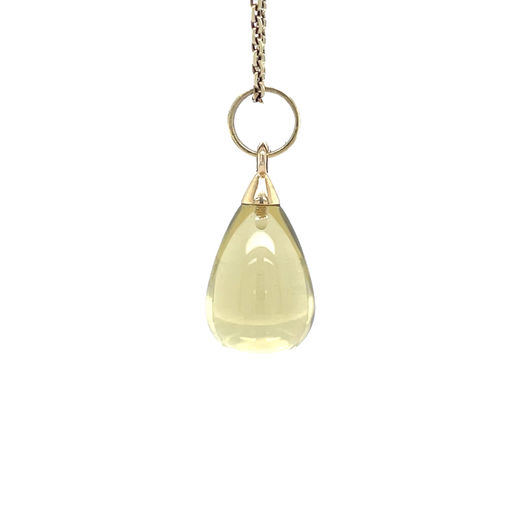 Gold vintage pendant with prasiolite 14 krt
