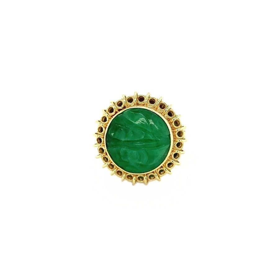 Gold ring with aventurine 14 krt