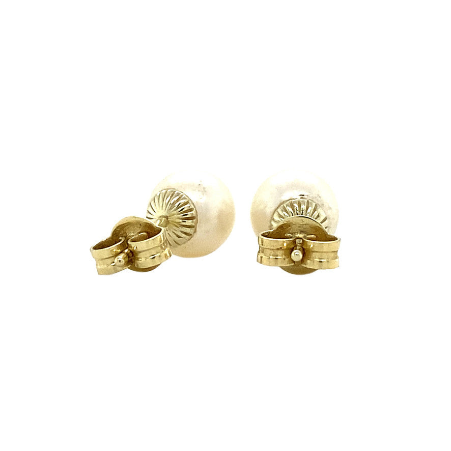 14 kt gold pearl stud earrings