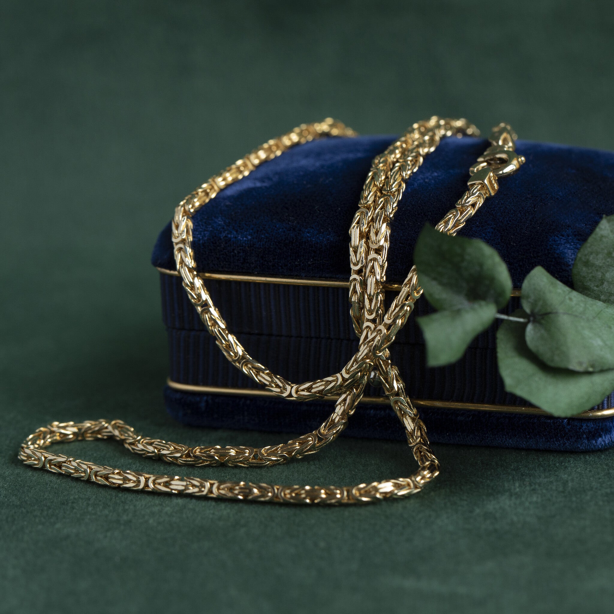 Gold necklace king link 60 cm 14 krt