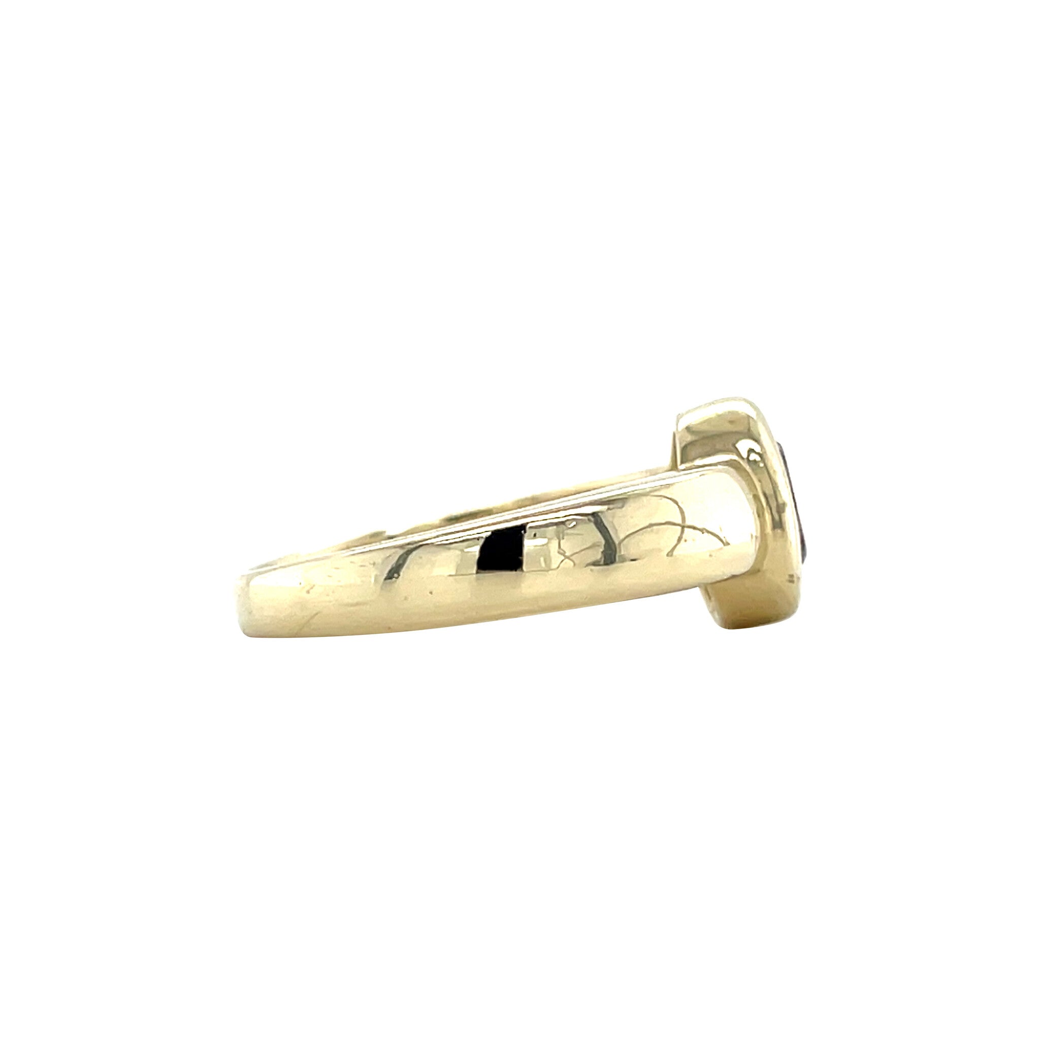 Gouden vintage ring met amethist 14 krt