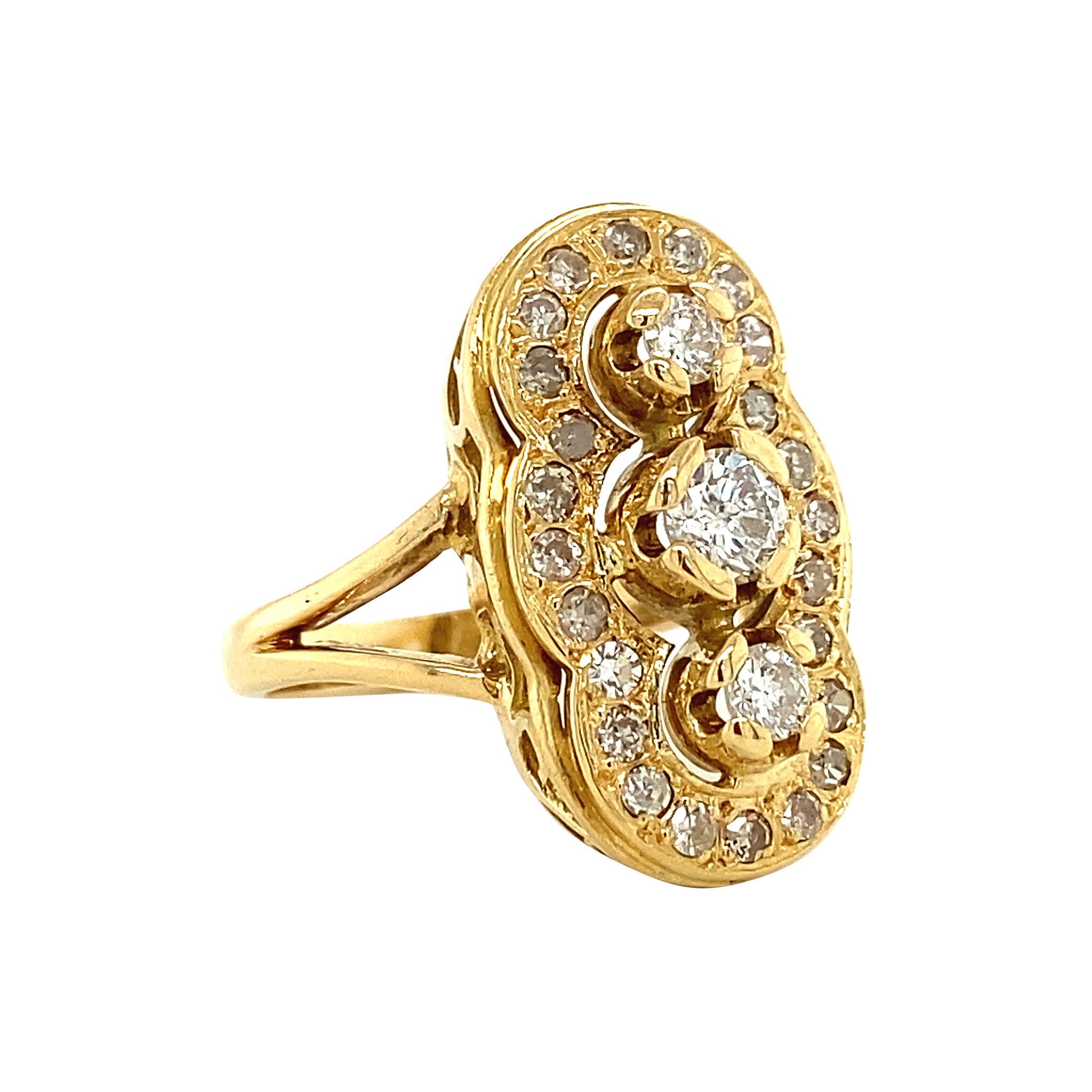 Gouden prinsessen ring met diamant 18 krt