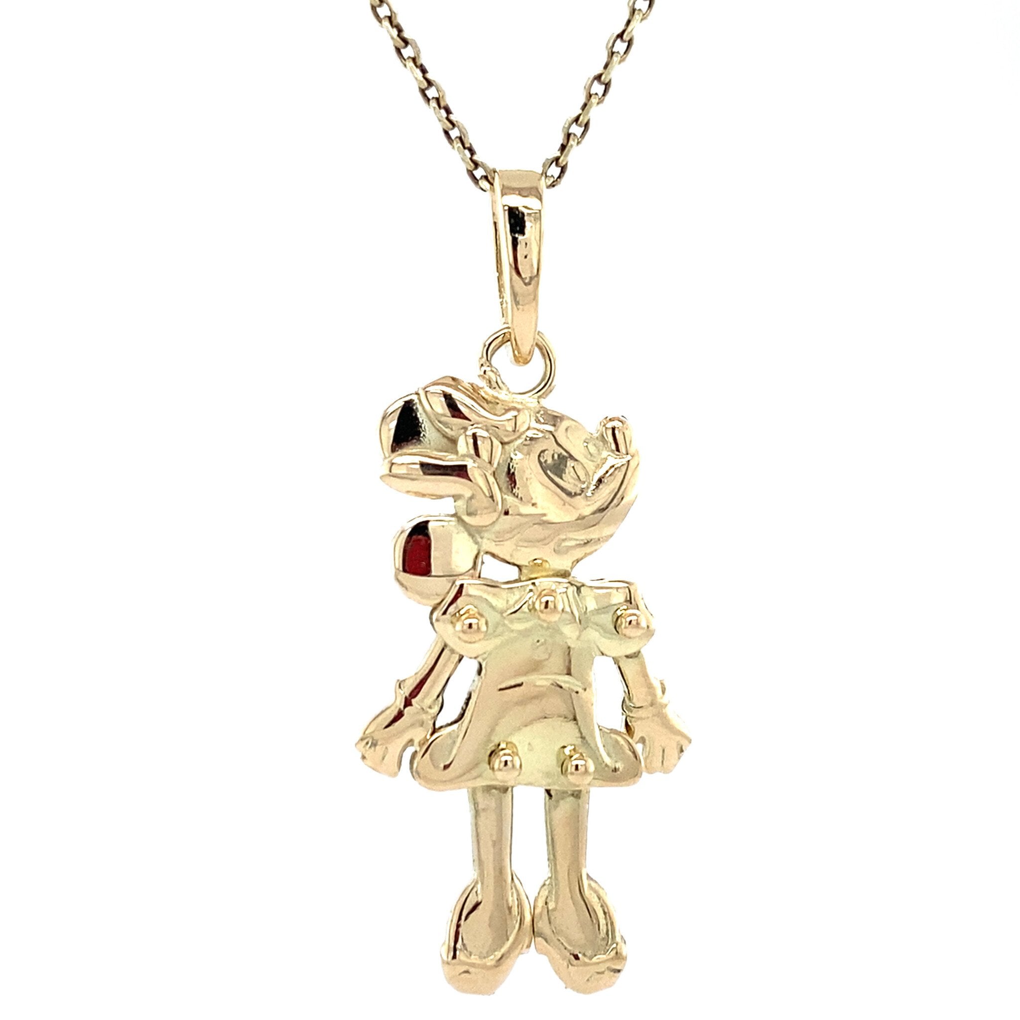 Gouden vintage Minnie Mouse hanger 14 krt