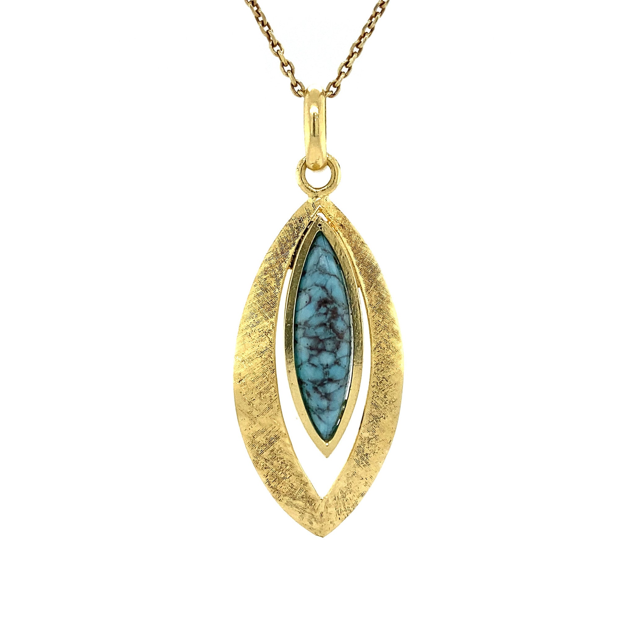 18 kt gold pendant with turquoise
