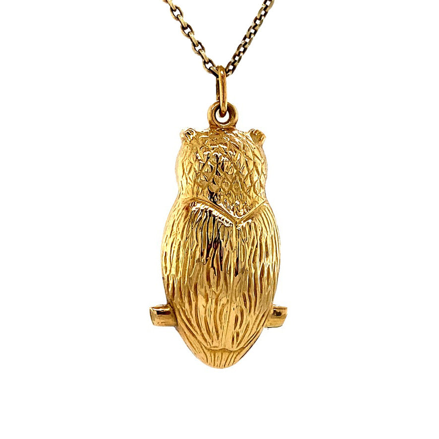 Gouden hanger uil 18 krt