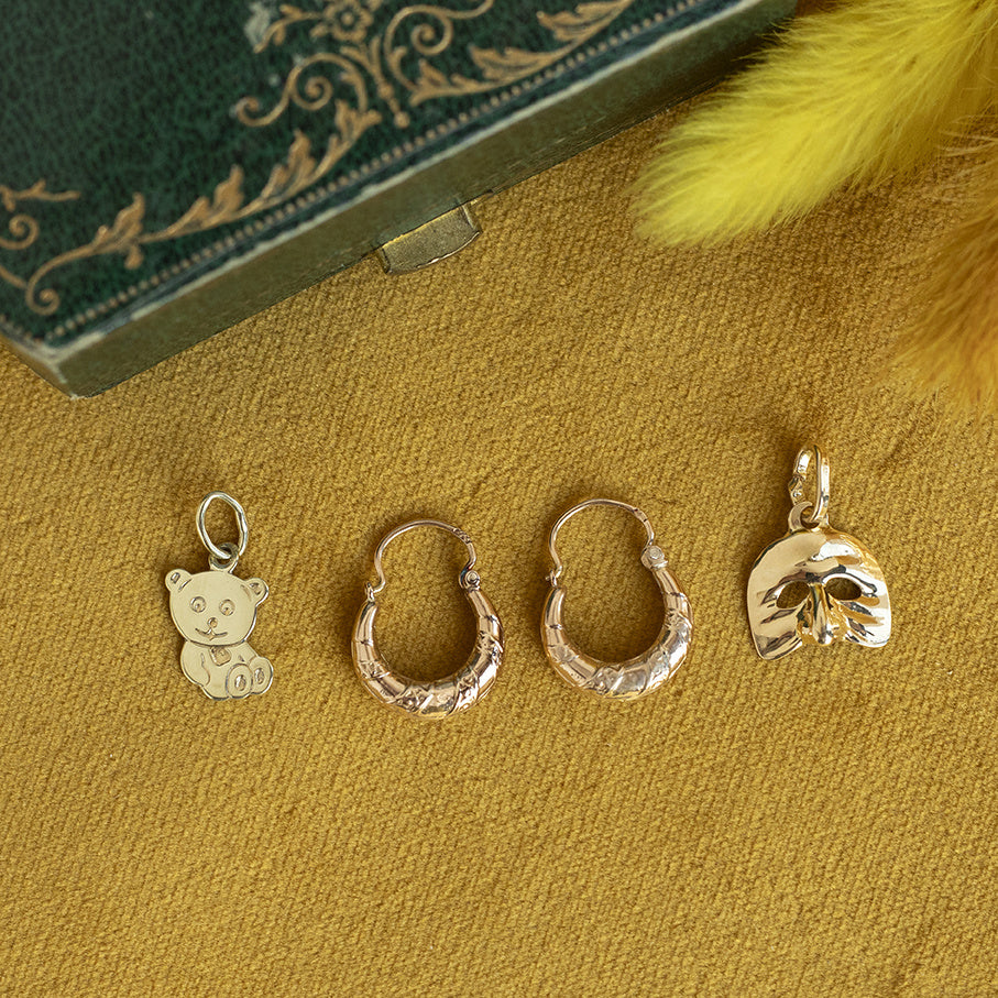 Gouden vintage beer hanger 14 krt