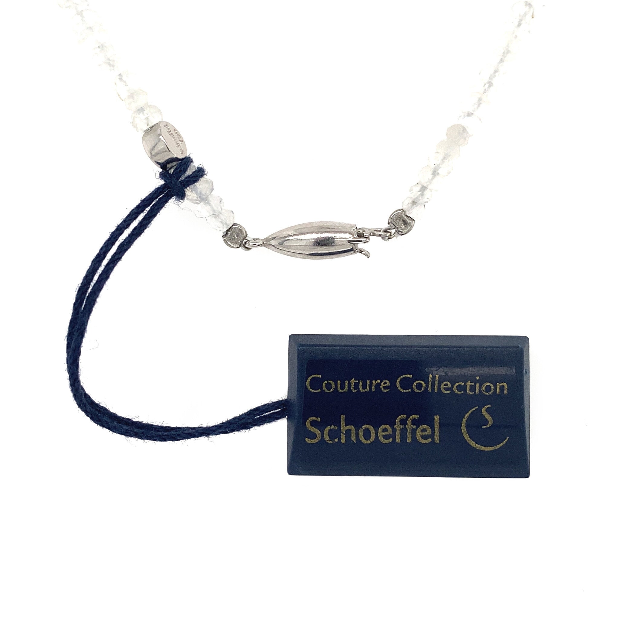 Schoeffel collier met maansteen en parel 18 krt/925