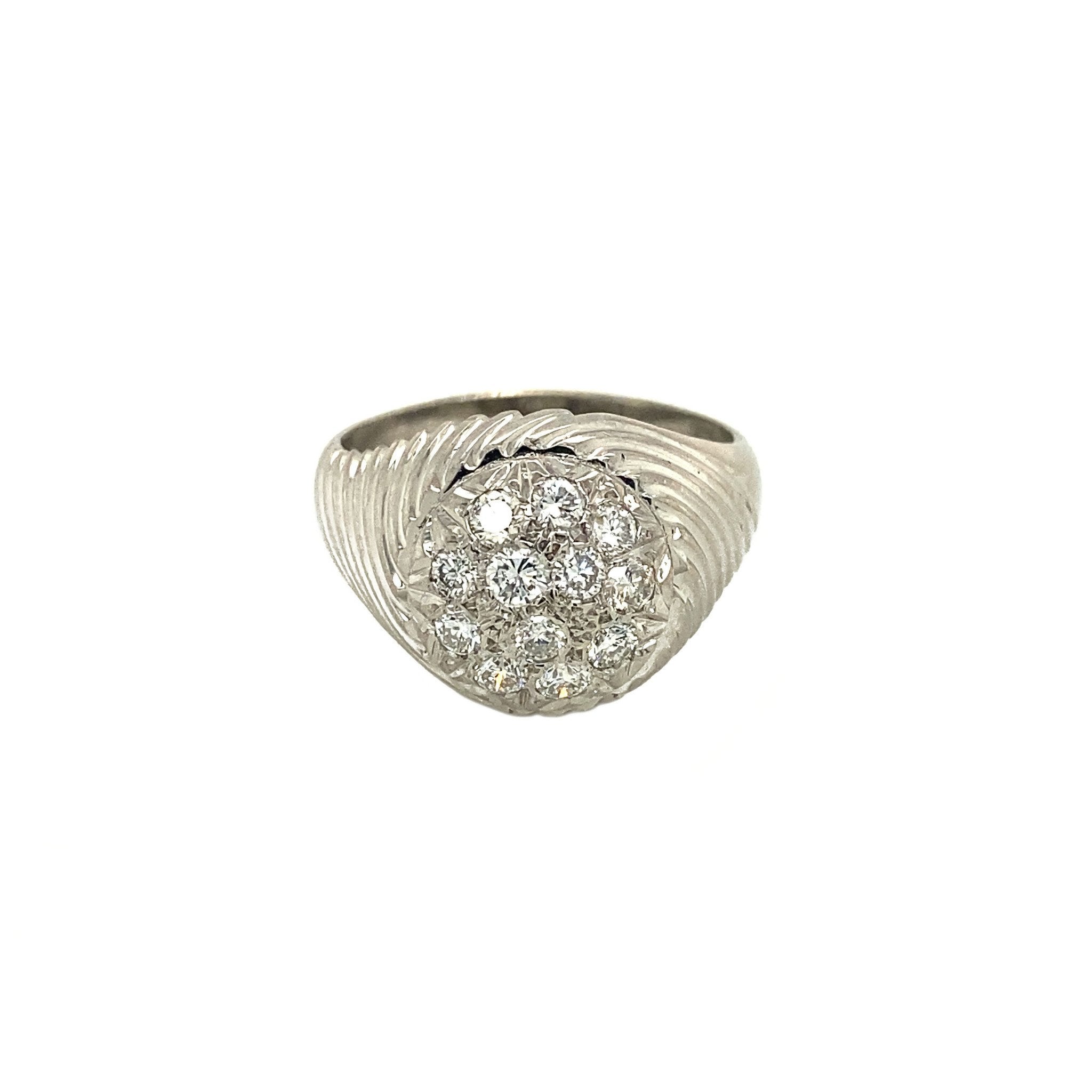 Witgouden ring met diamant 18 krt