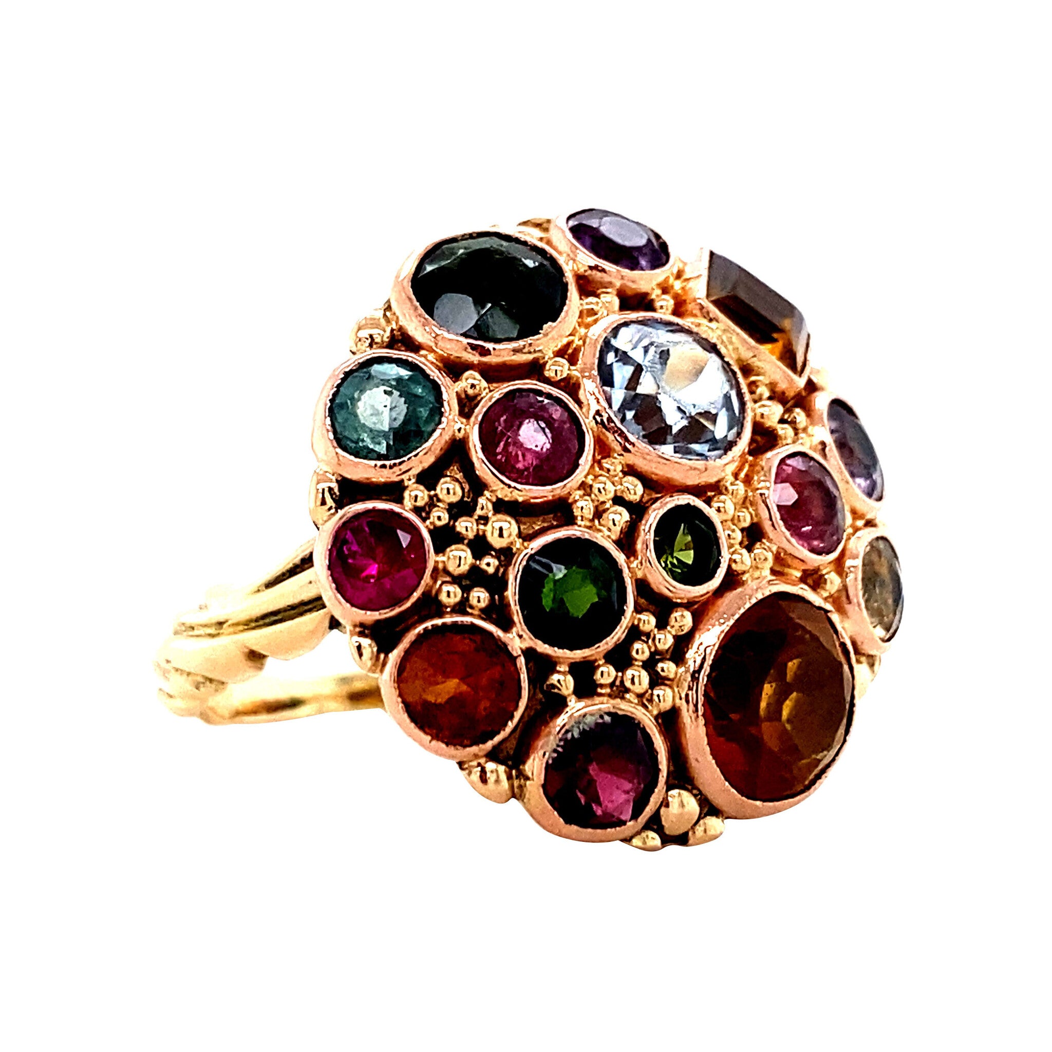 Gouden cocktail ring 14 krt