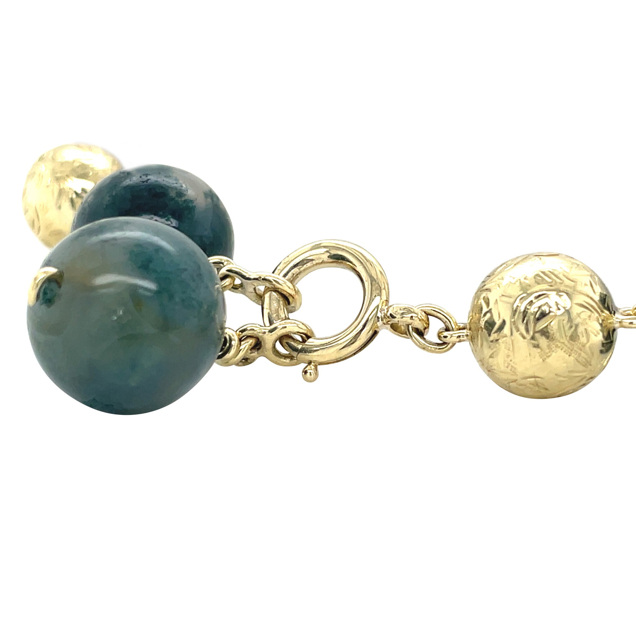 Gouden vintage armband met mosagaat 14 kt
