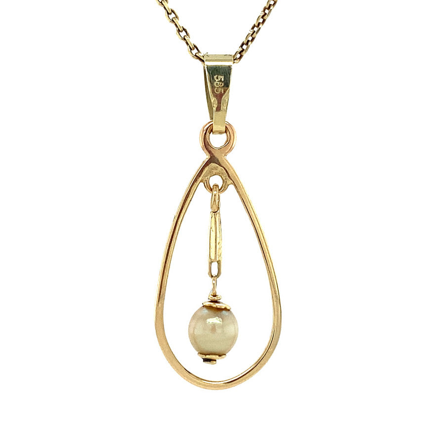 Gouden hanger met parel 14 krt