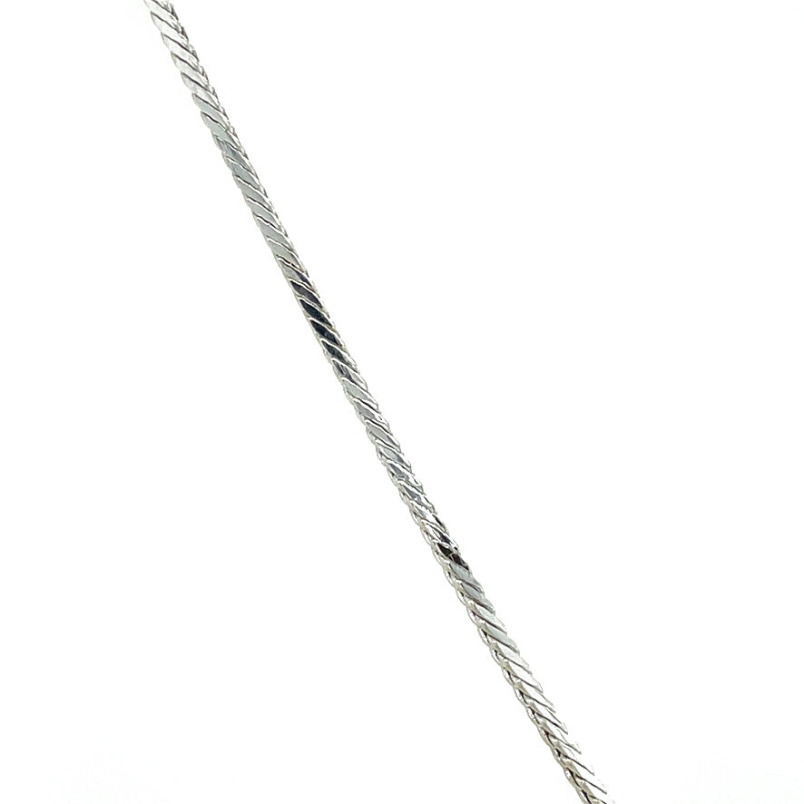 Witgouden vintage collier met saffier en diamant 14 kt