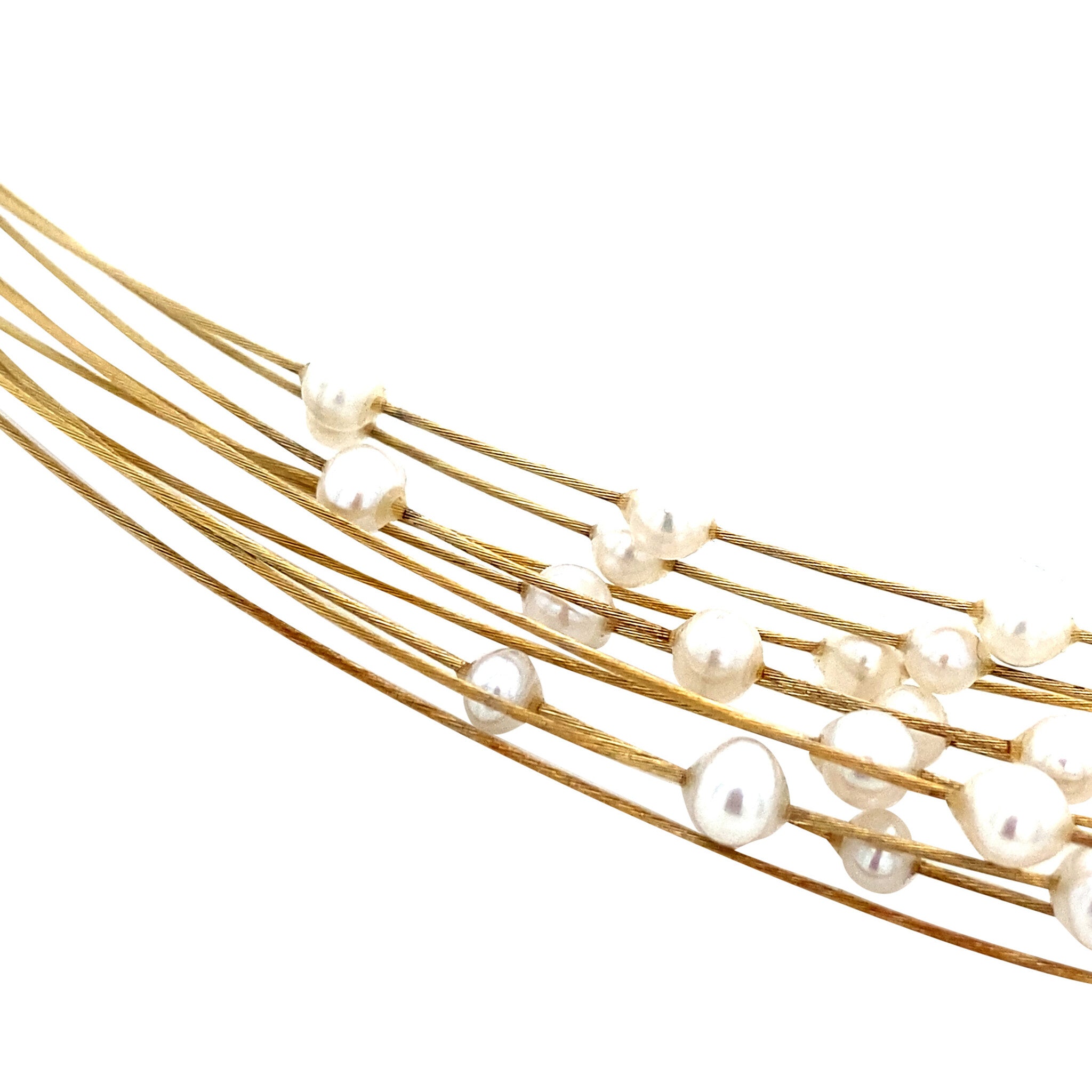 Gouden collier met parel 14 krt