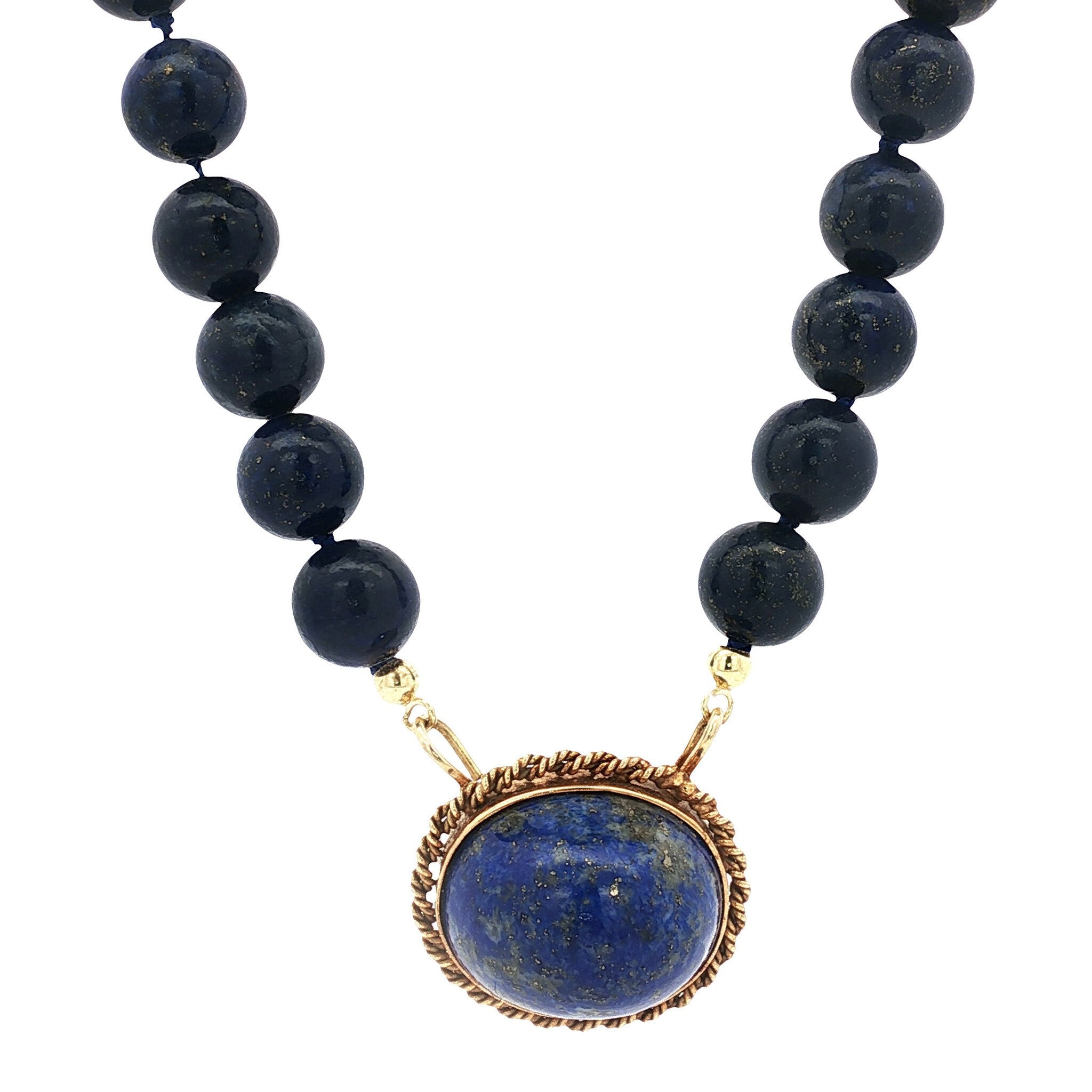 Lapis lazuli necklace with a gold clasp 14 kt