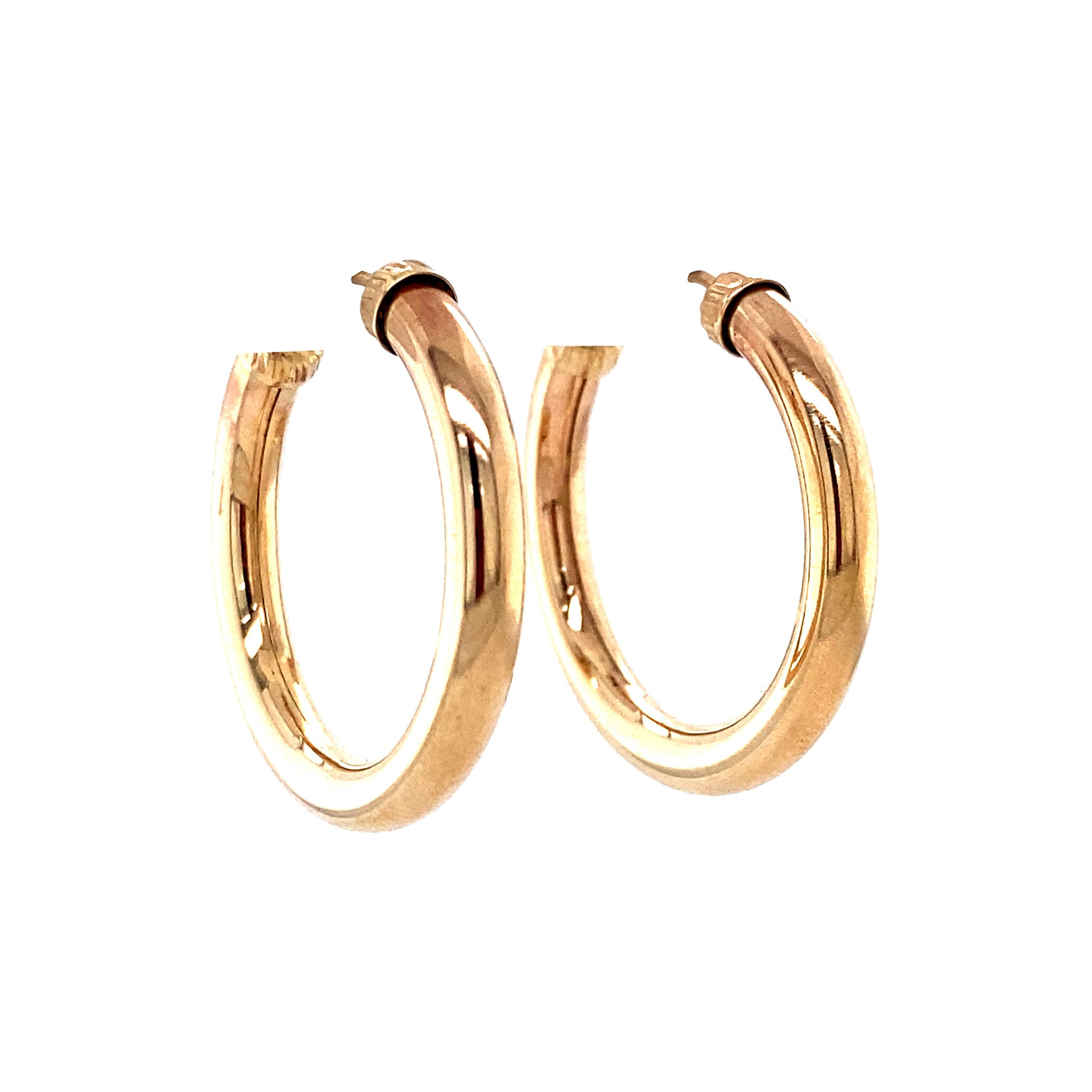 Smooth hoop earrings 9 ct