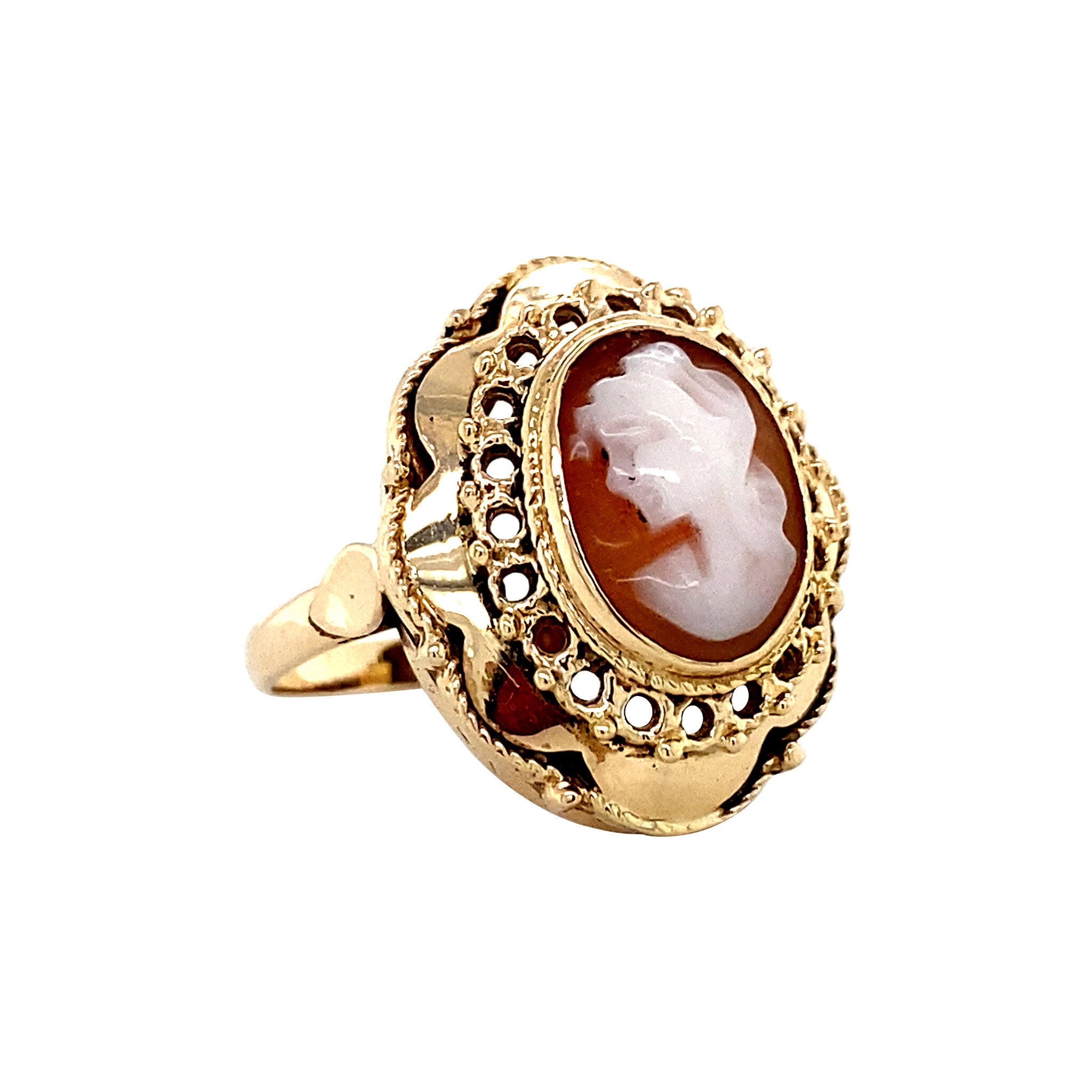Gold ring with cameo 14 kt