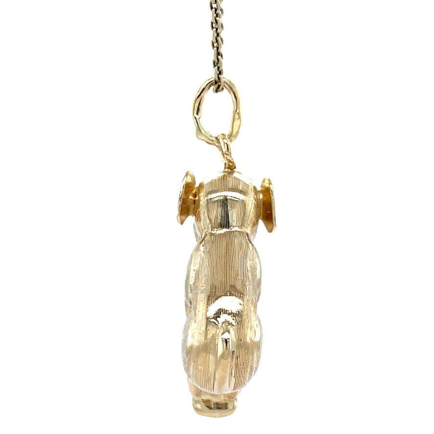 Golden vintage elephant pendant 14 kt