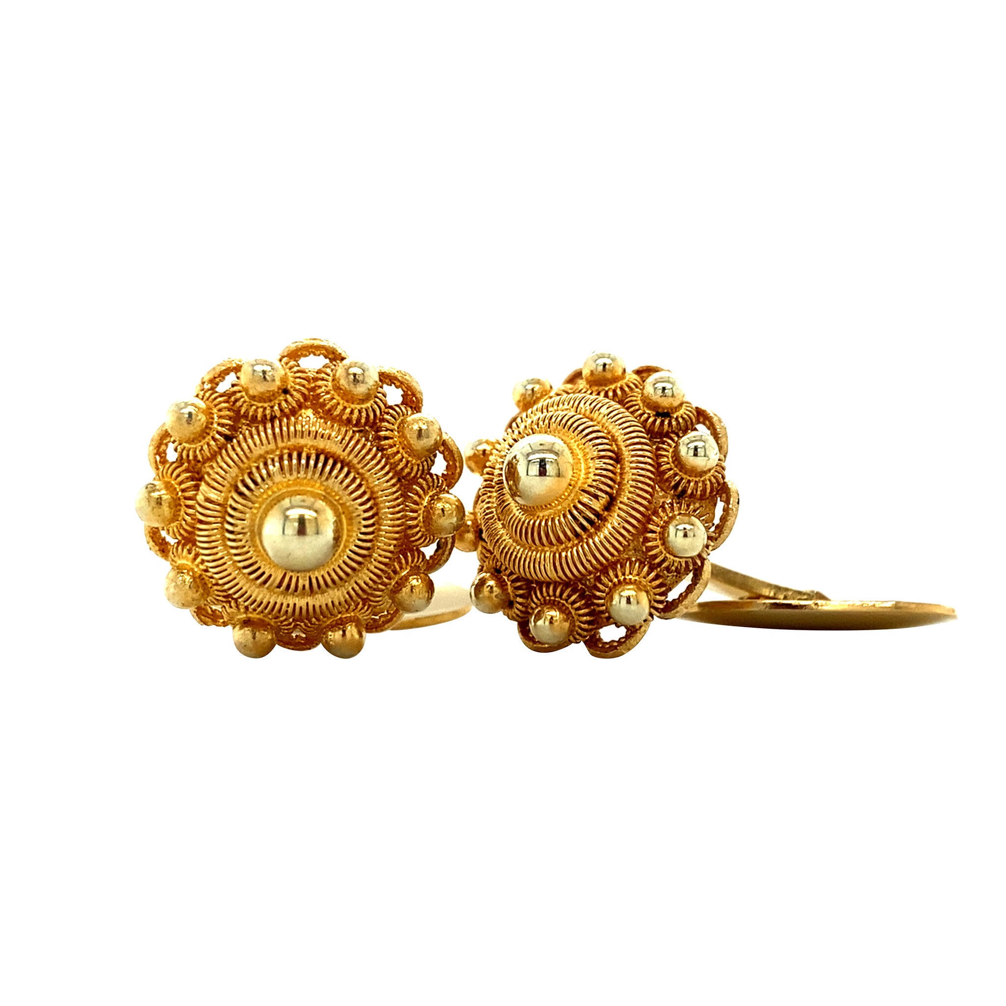 Gouden vintage Zeeuwse knop manchetknopen 14 krt