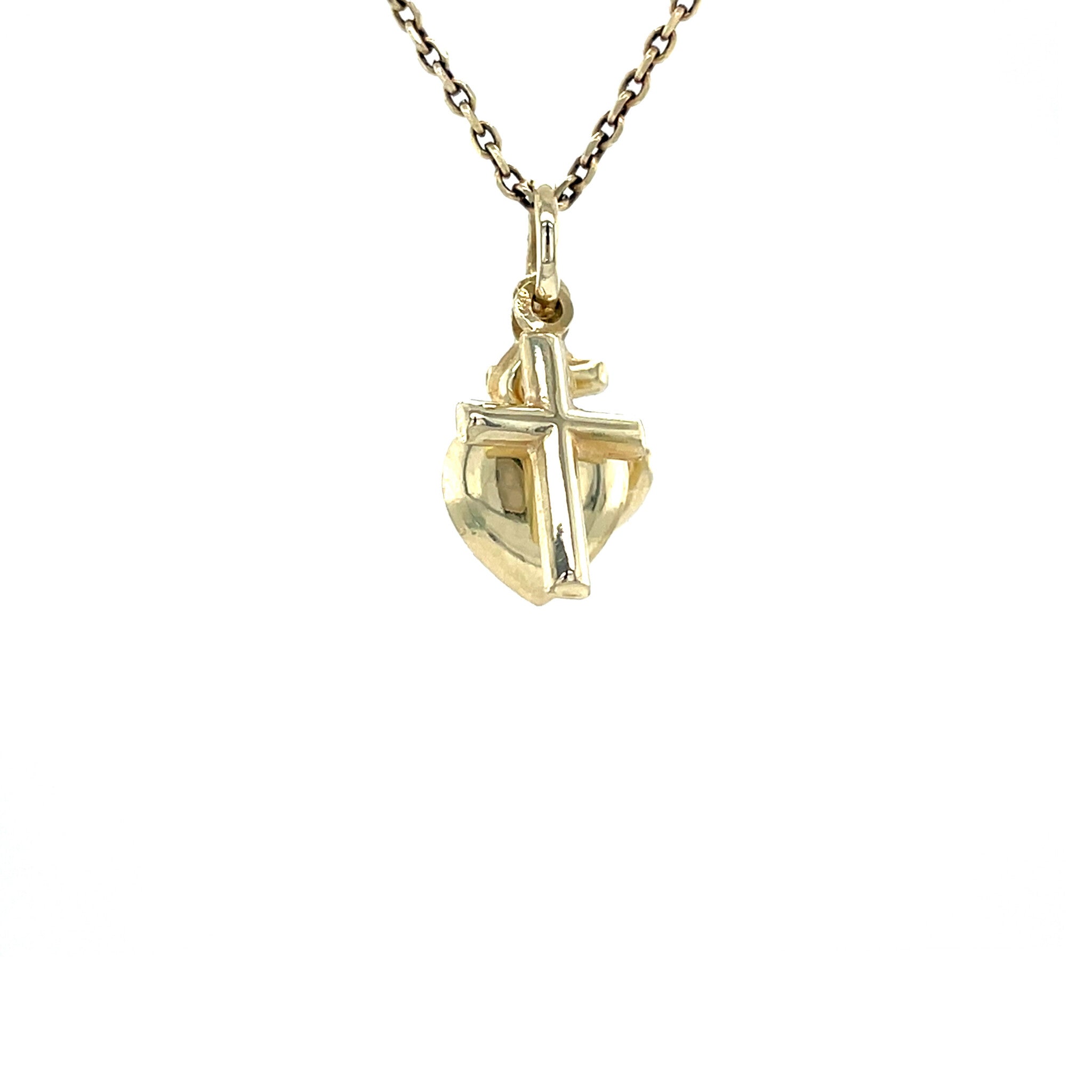 Gouden vintage geloof, hoop en liefde hanger 14 krt