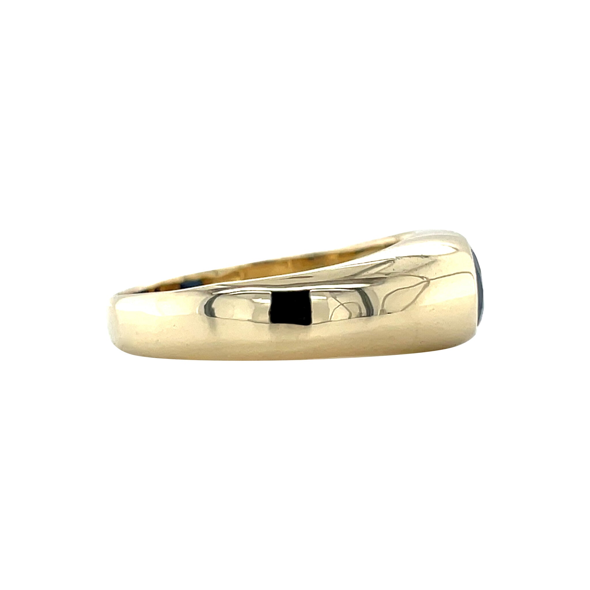 Gouden vintage ring met saffier 14 krt
