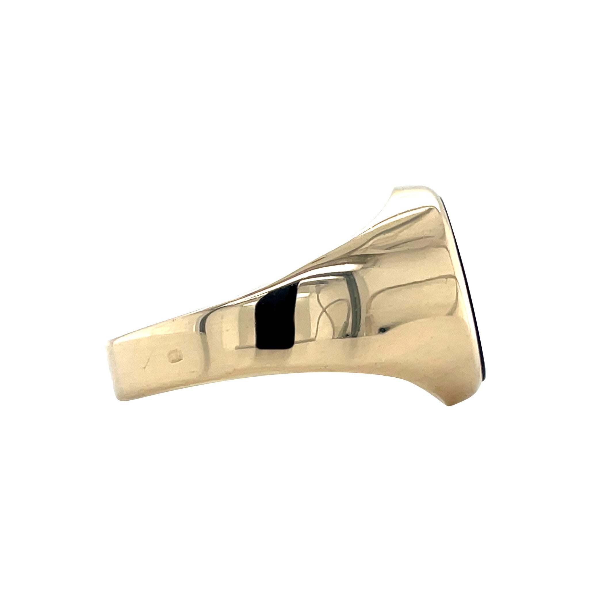 Gouden vintage zegelring met onyx 14 krt