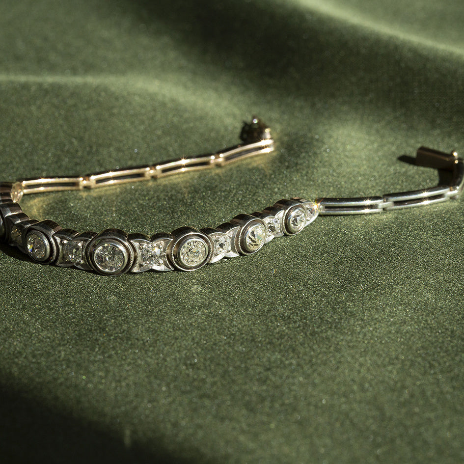 Gouden armband met diamant 14 krt/925