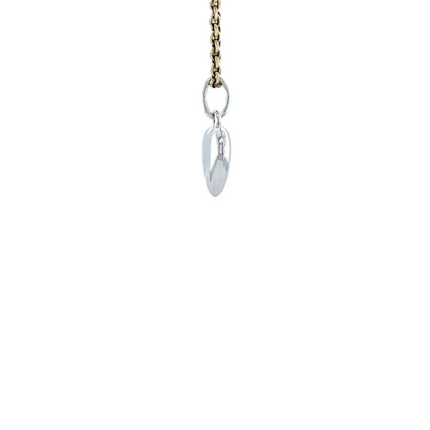 Witgouden hart hanger 14 krt