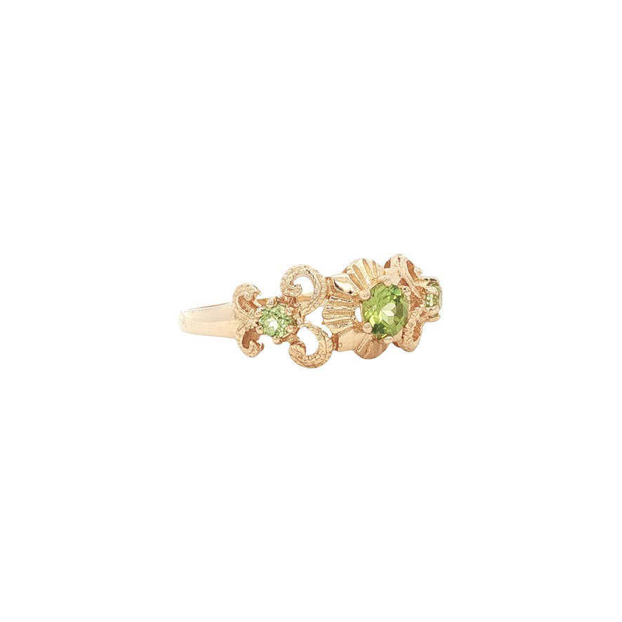 Gouden ring peridoot 14 kt