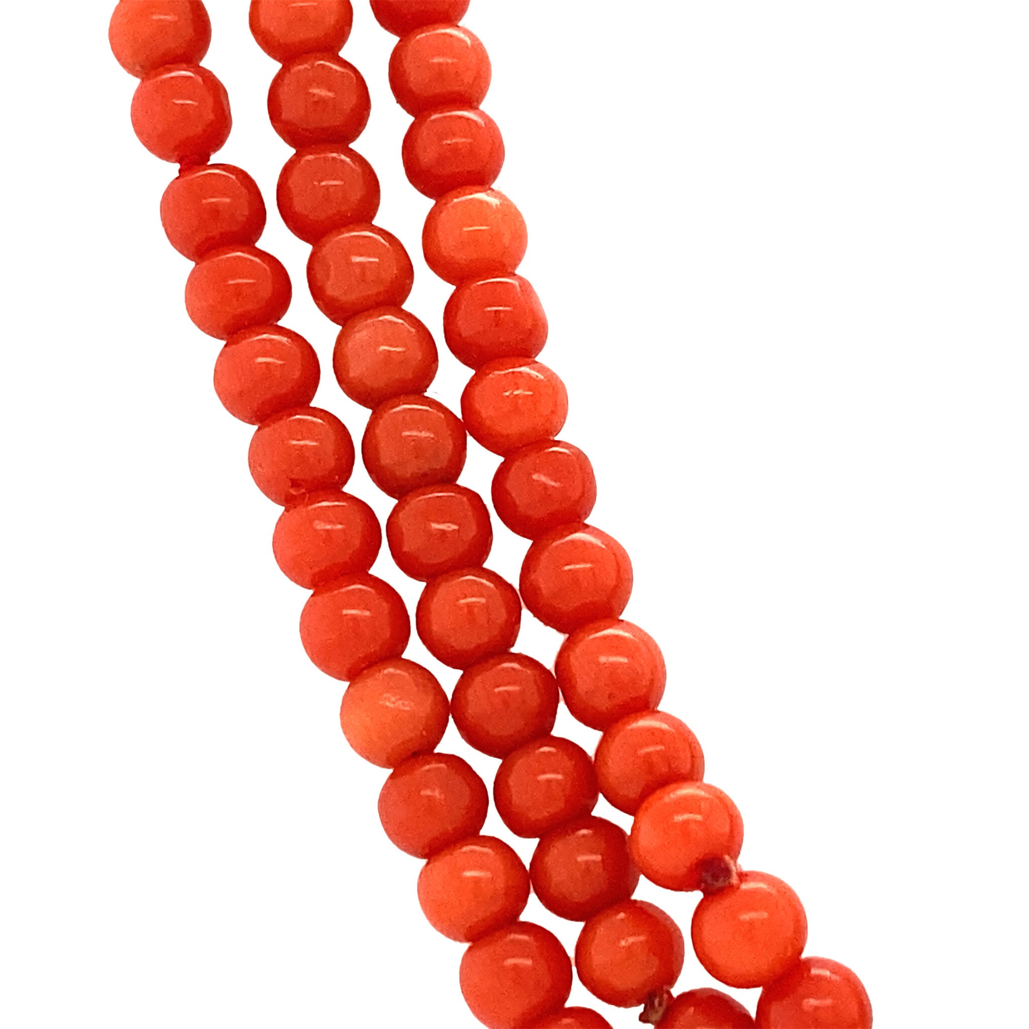 Blood coral necklace with gold clasp 14 krt