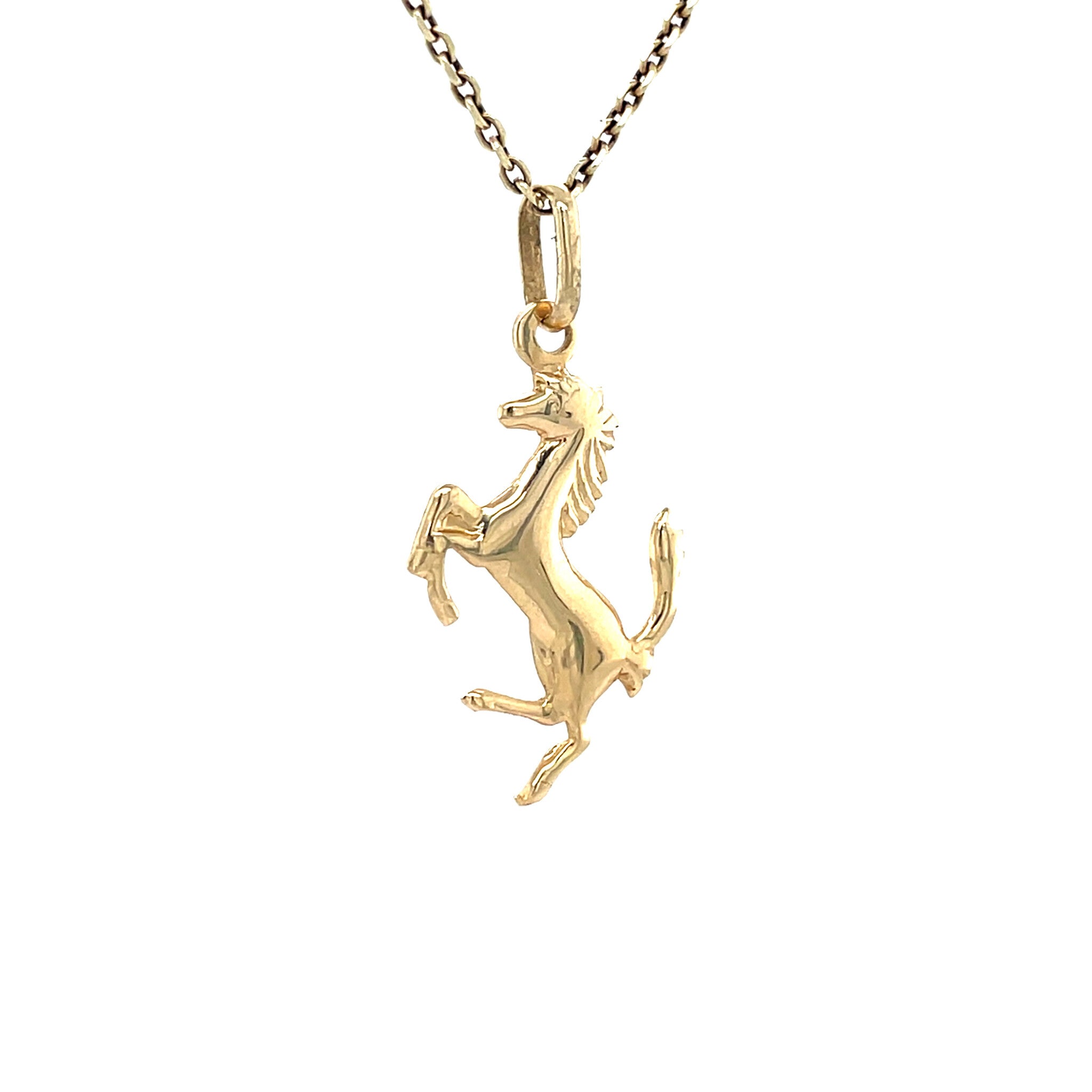 Vintage gold horse pendant 14 kt