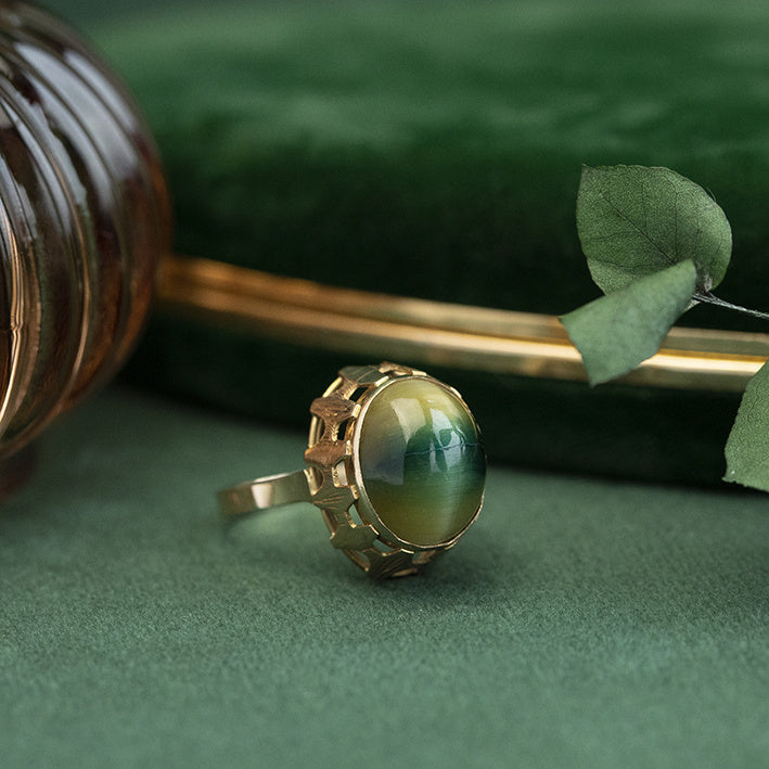 Gouden ring met kwarts 18 krt