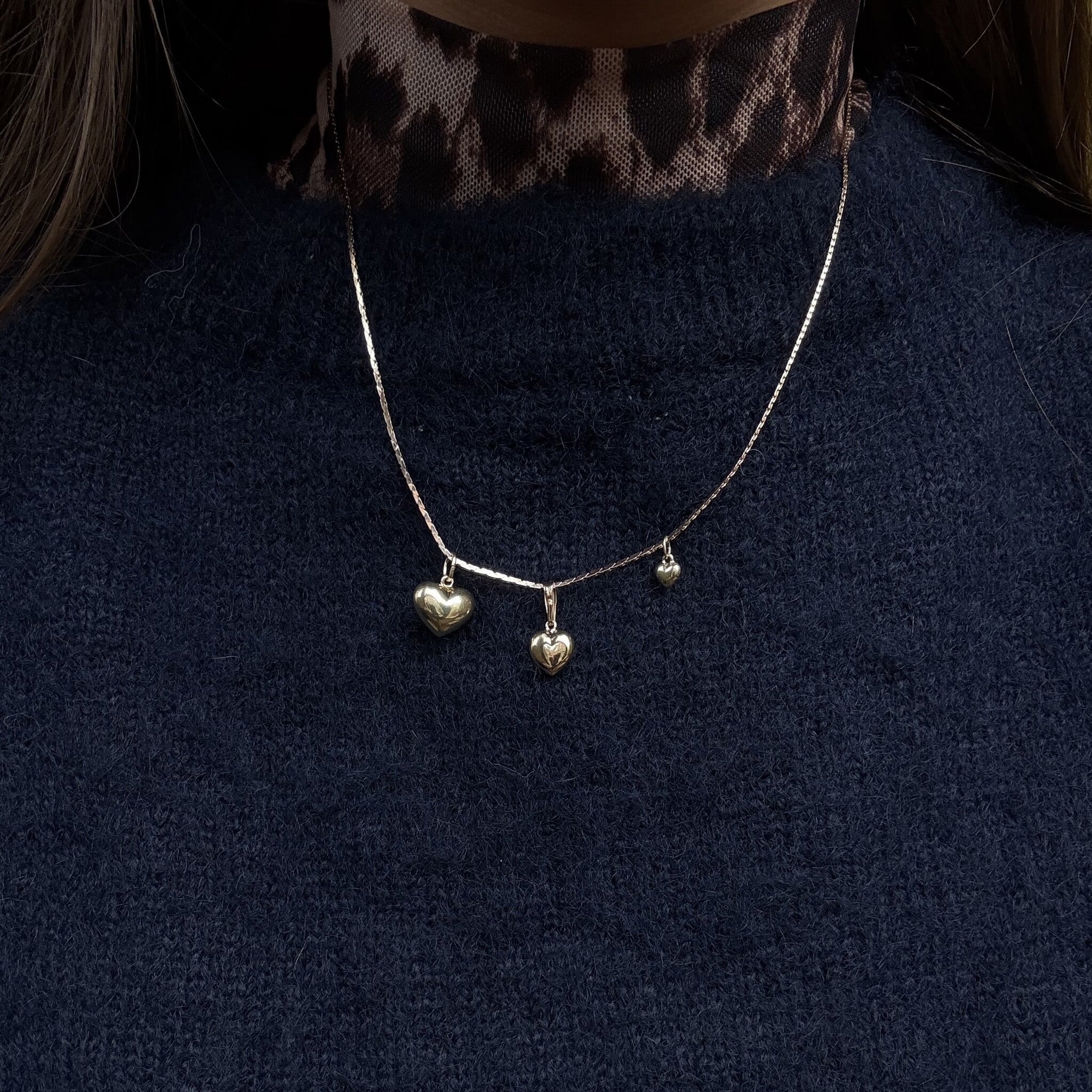 Gouden vintage hart hanger 14 kt