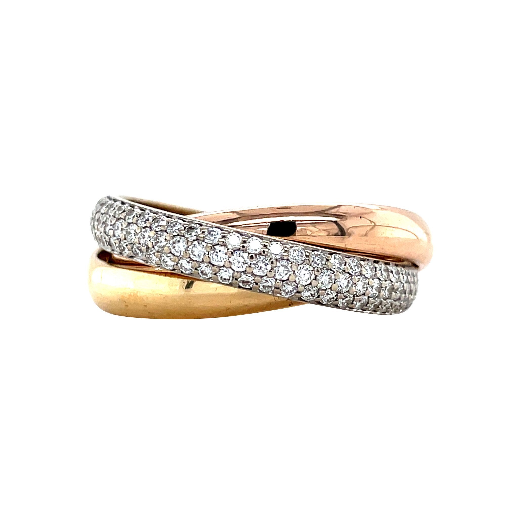 Vintage Cartier trinity ring met diamant 18 krt