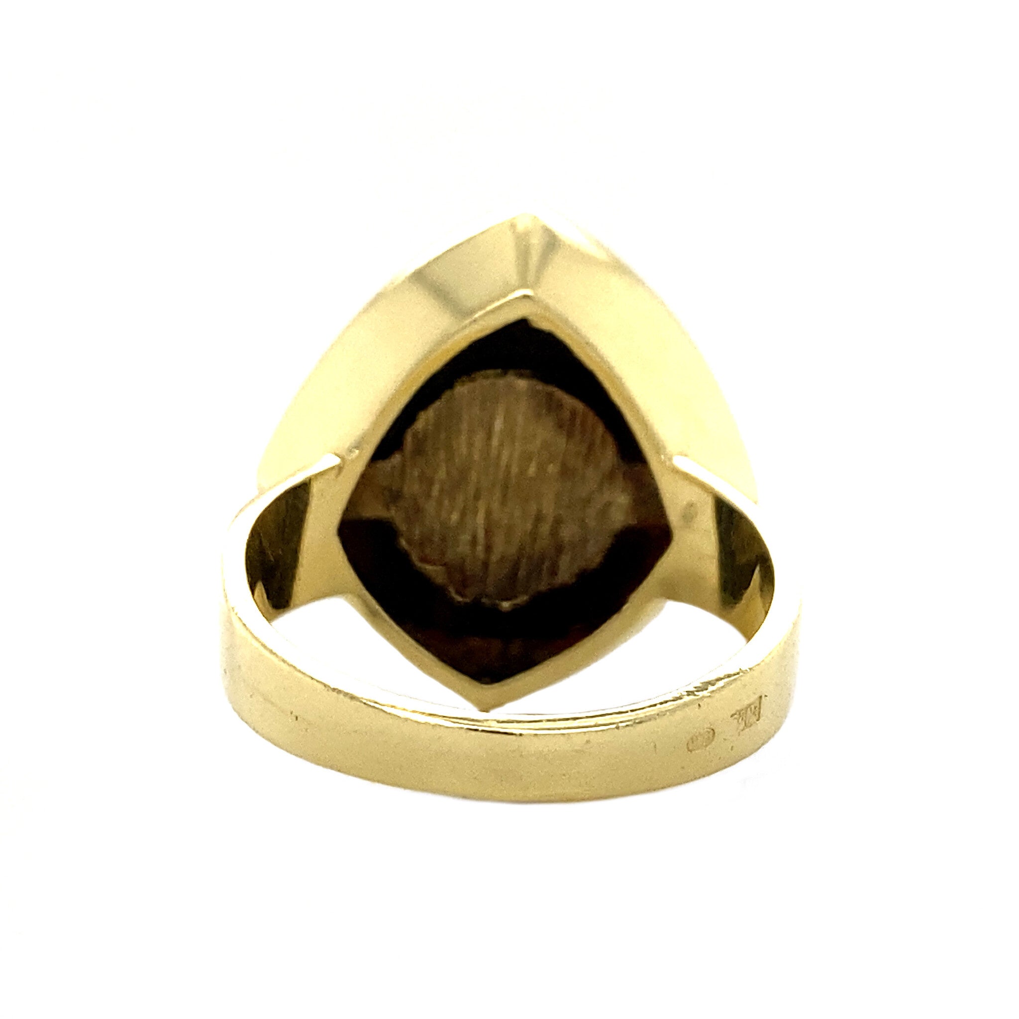 Gouden ring met tijgeroog 14 krt