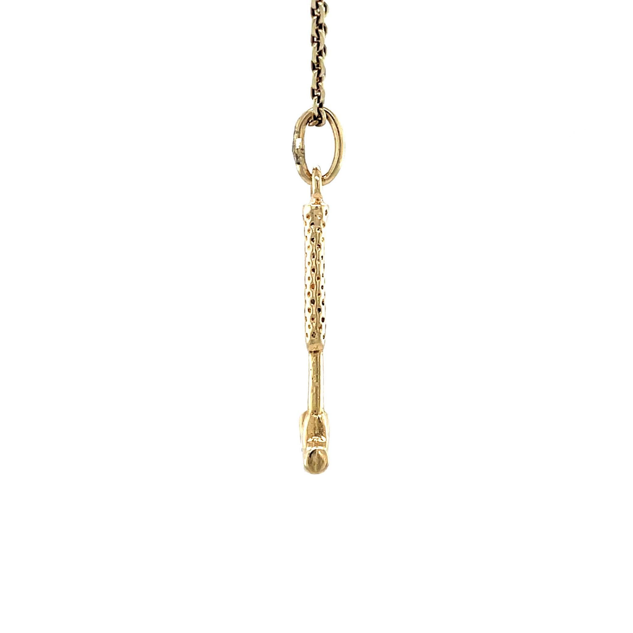 Gouden vintage hamer hanger 14 krt