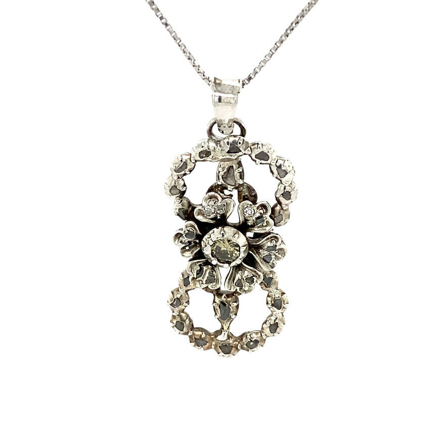 Zilveren hanger en diamant 925