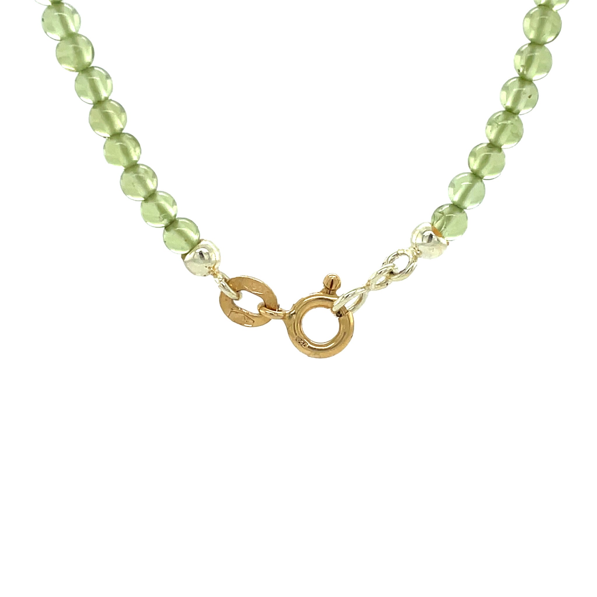 Vintage peridot necklace with gold clasp 18 kt